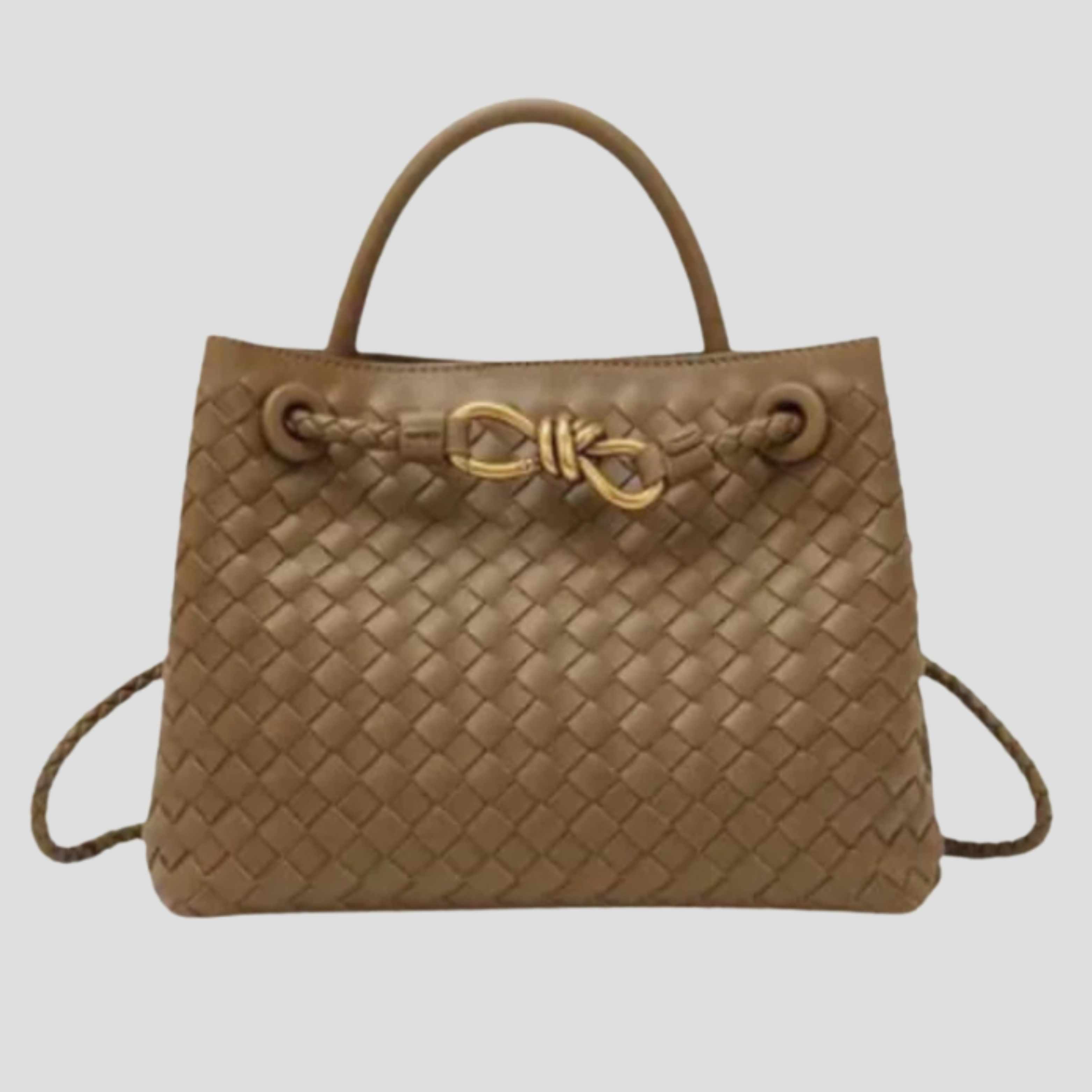 Women Bag | Woven Surface Design & Knot Detail Tote Silhouette for Daily Wear