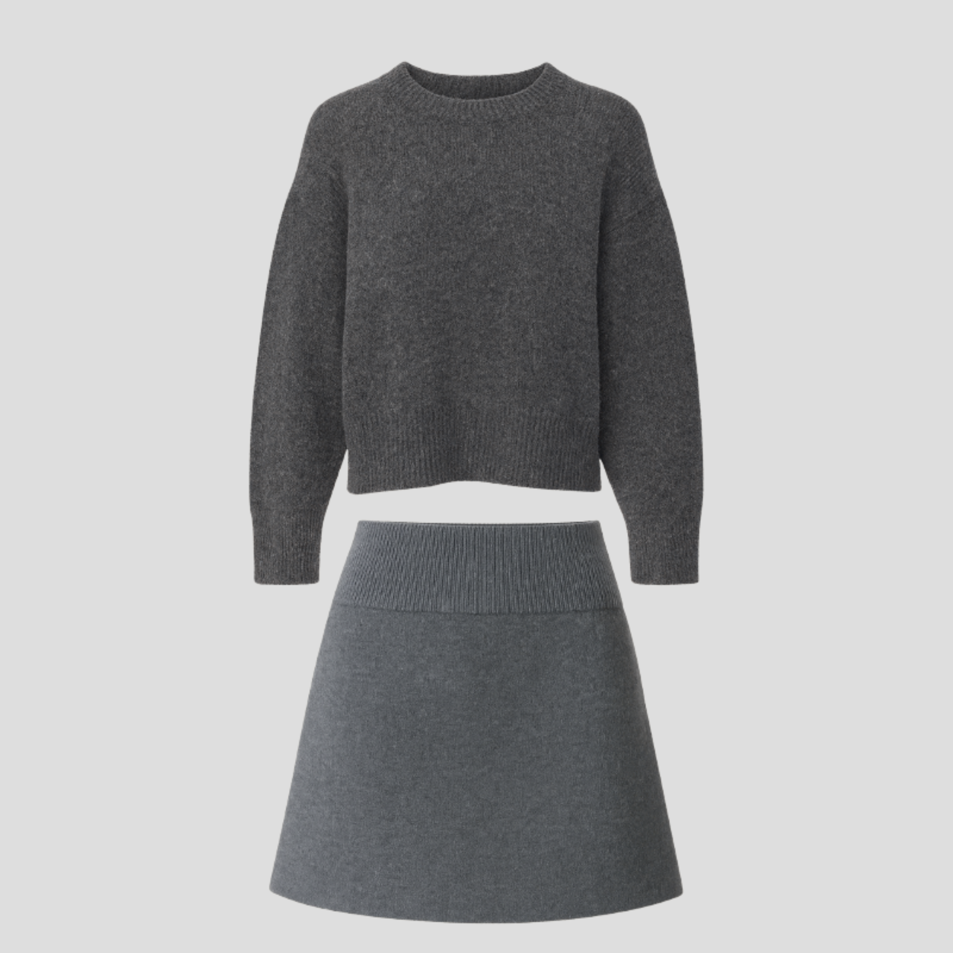 Women Knit Set | Crew Neck Upper Form & Streamlined Skirt Alignment for Daily Wear