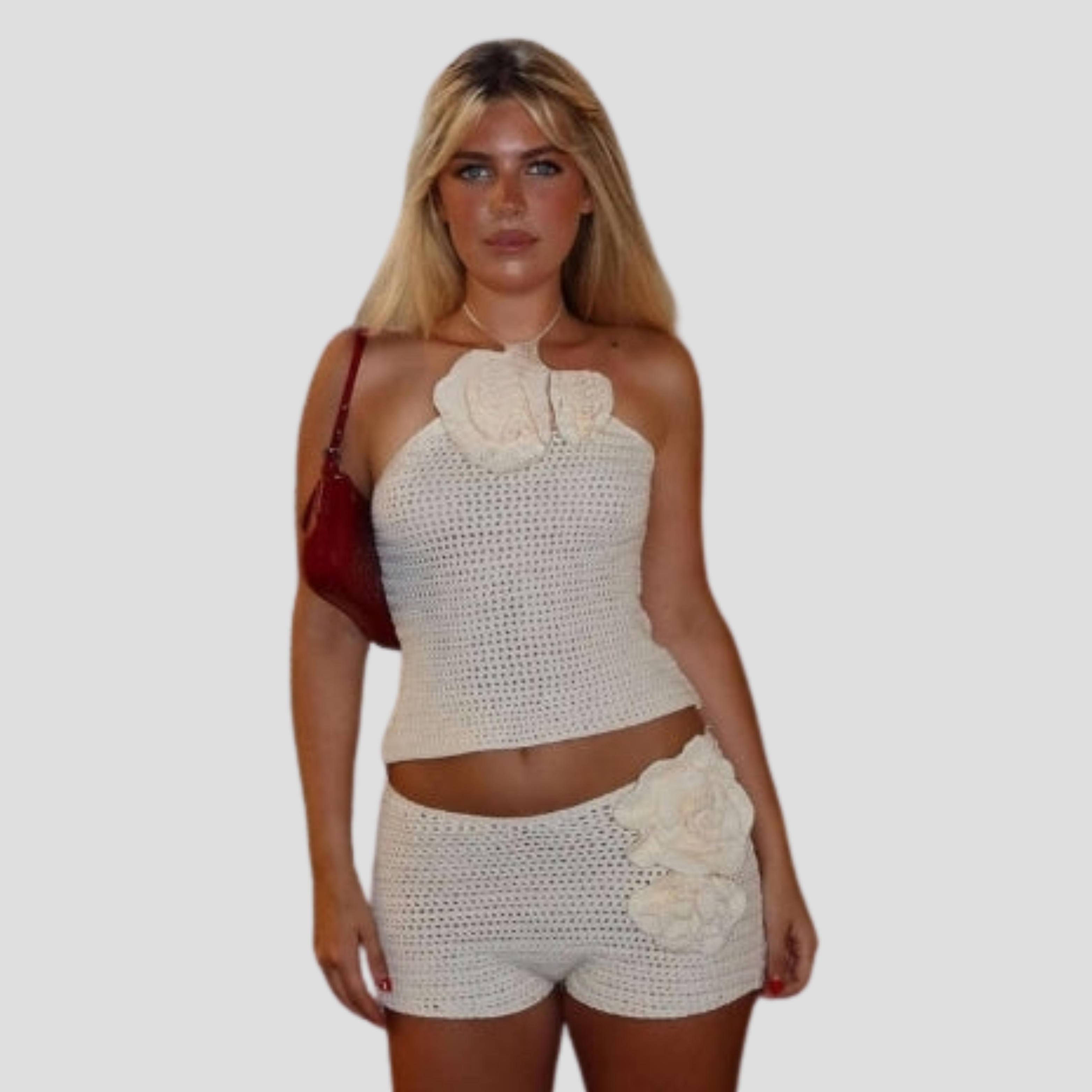 Women Short Set | Halter Upper Line & High-Rise Short Form for Seasonal Wear