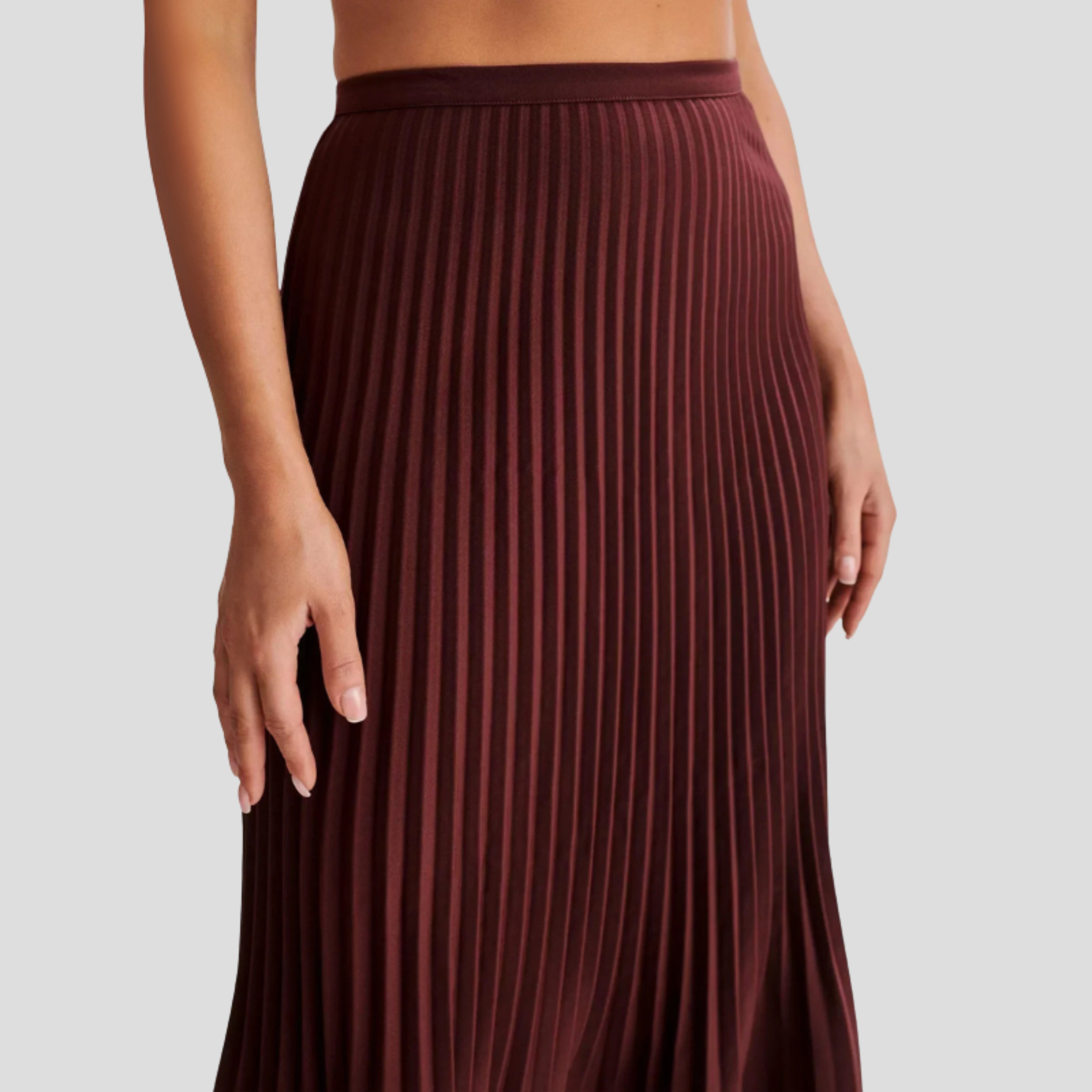 Women Maxi Skirt | Pleated Vertical Form & Extended Flowing Silhouette for Daily Wear