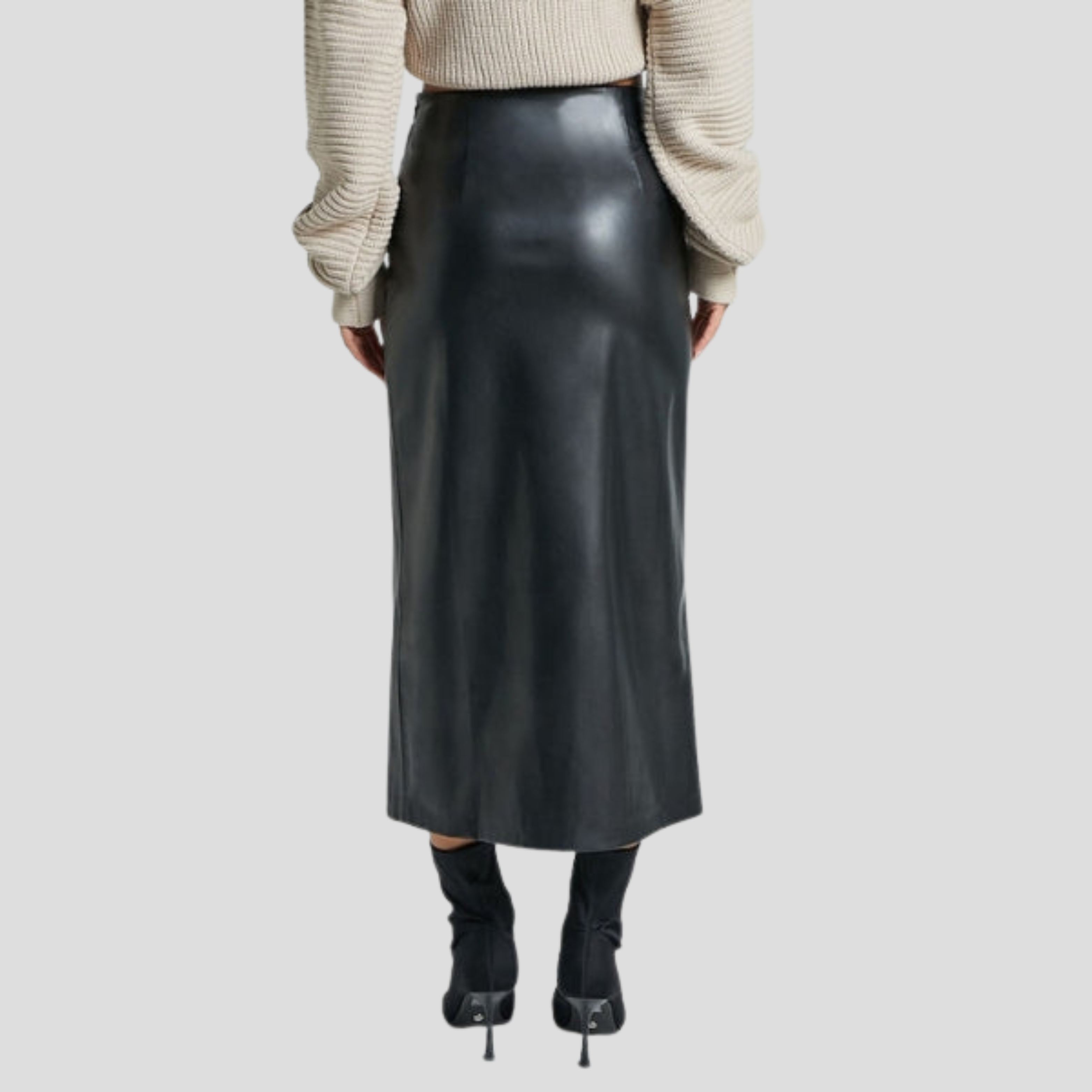 Women Midi Skirt | High-Waist Structure & Side-Slit Silhouette for Evening Wear