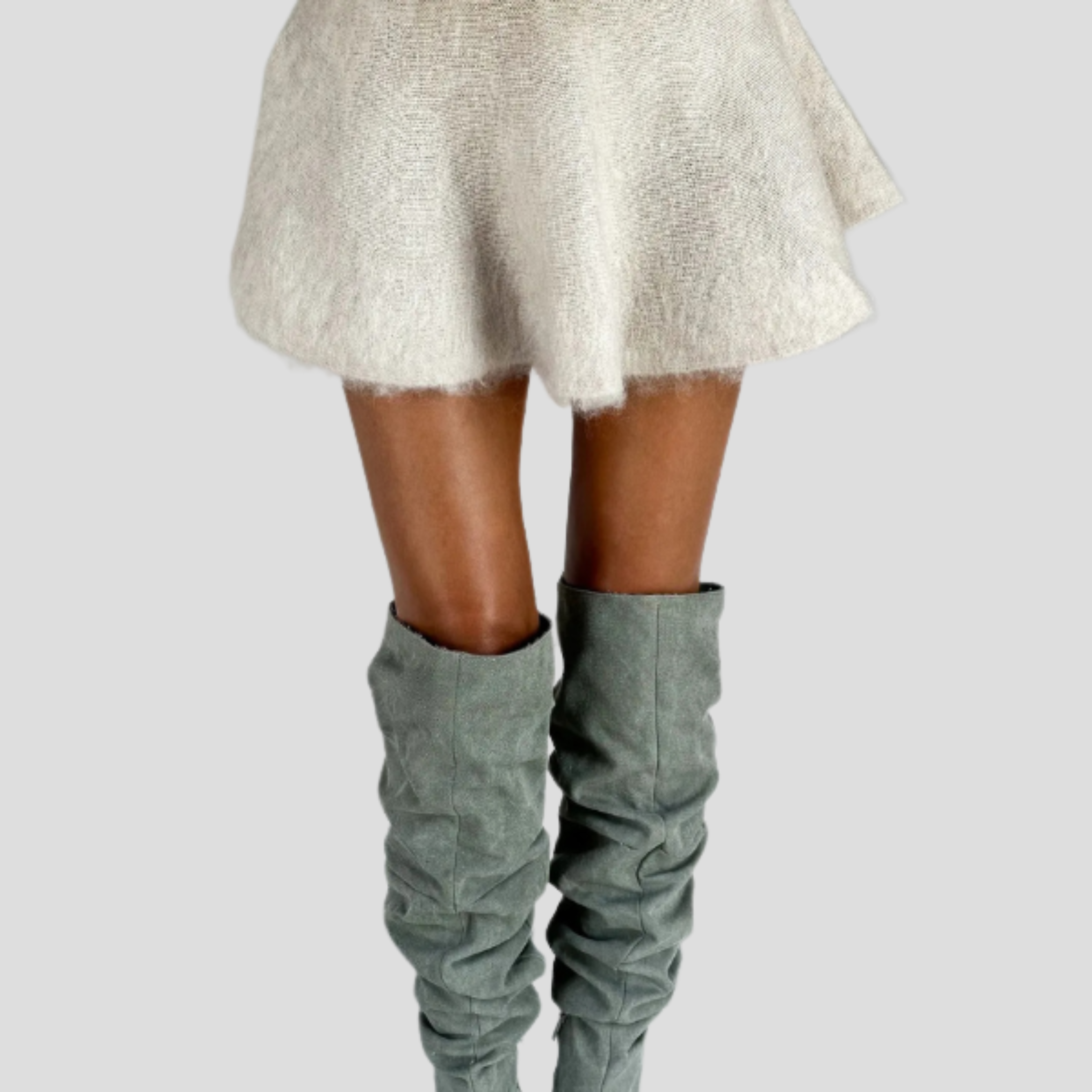 Women Knit Set | Jewel Button Upper Form & Flared Mini Skirt Alignment for Seasonal Wear