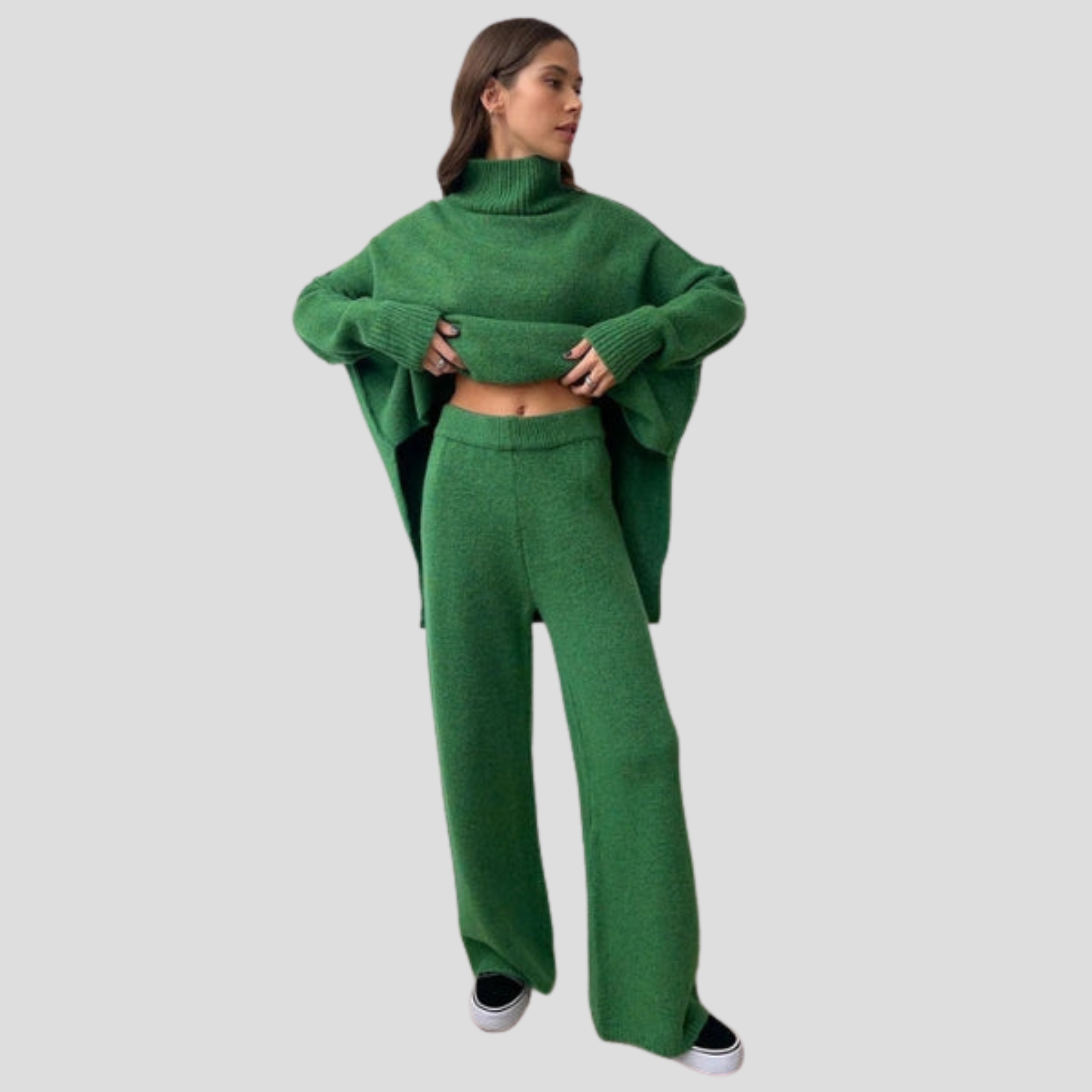 Women Knitwear Set | Coordinated Upper Form & Relaxed Lower Alignment for Daily Wear