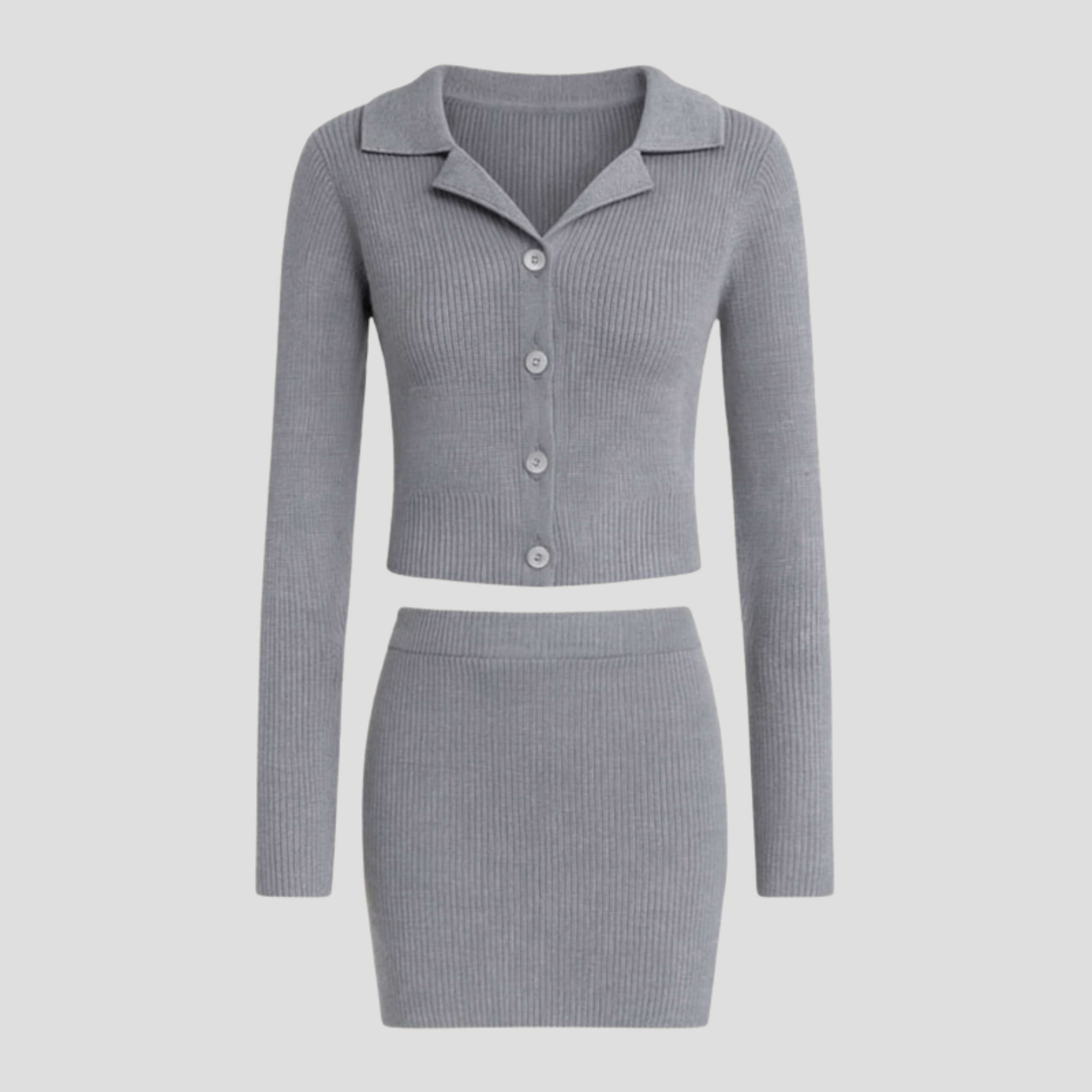 Women Knit Set | Cardigan Upper Form & Coordinated Skirt Alignment for Daily Wear