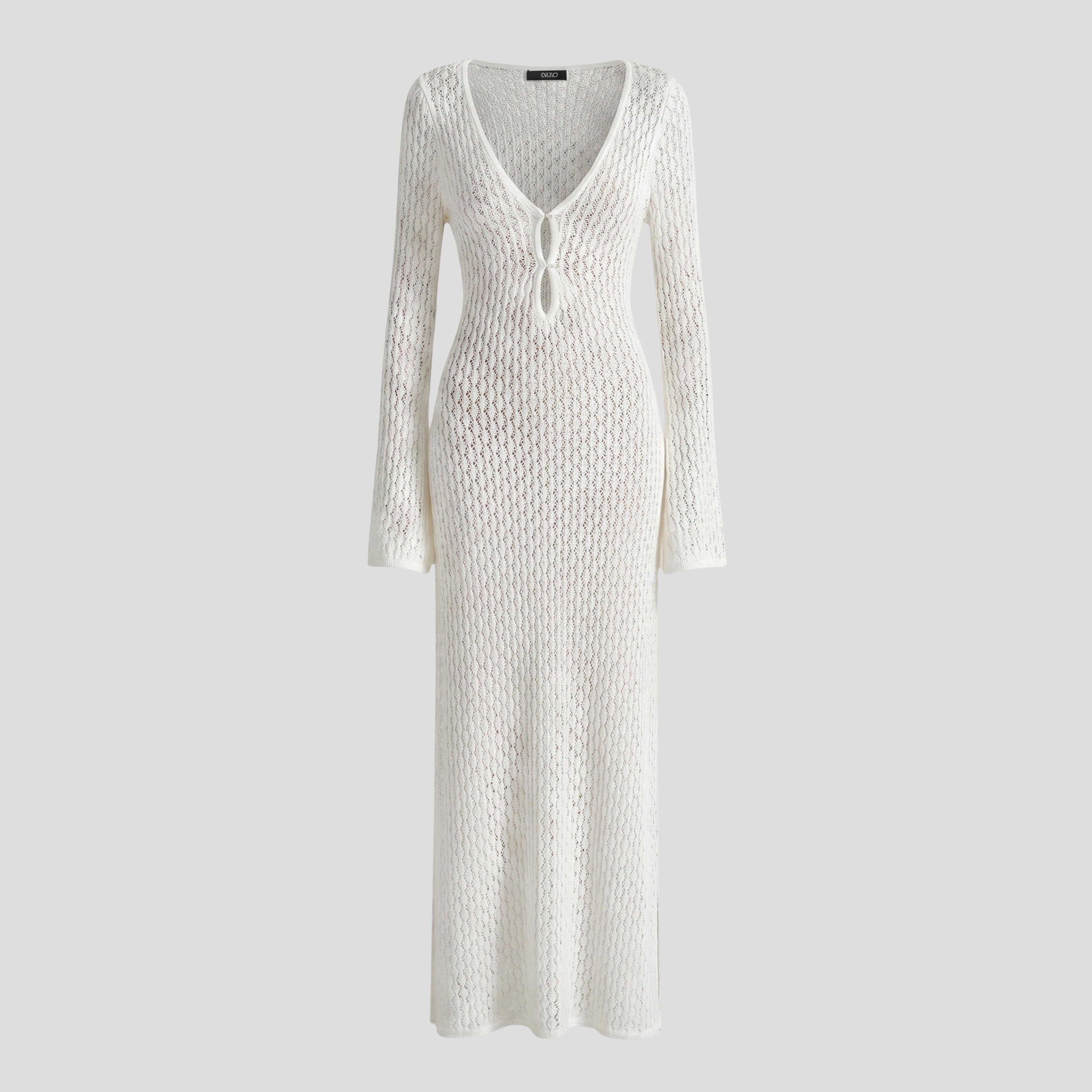 Women Maxi Dress | Keyhole Cutout Form & Bell Sleeve Alignment for Occasion Wear