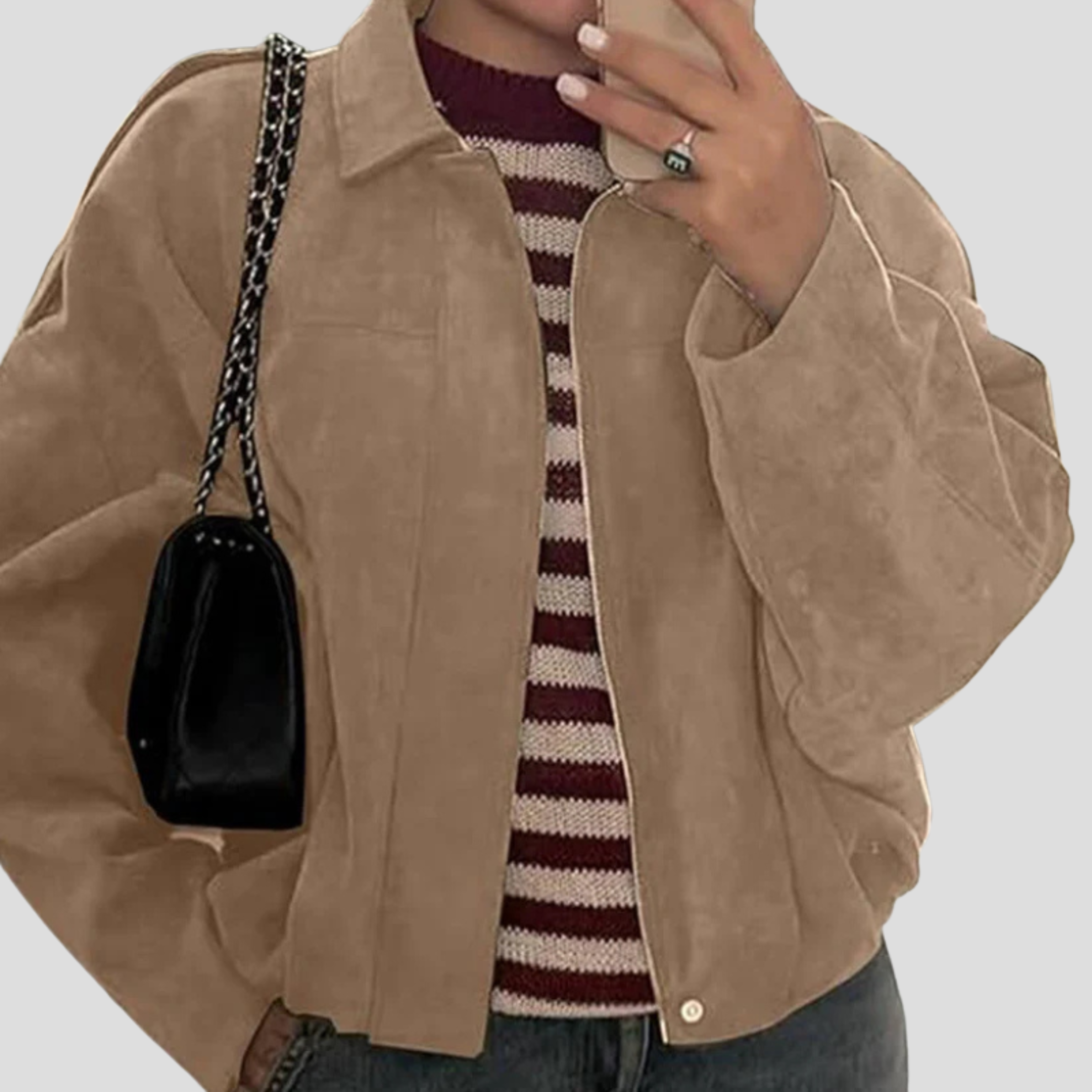 Women Bomber Jacket | Relaxed Silhouette & Minimal Detail Structure for Daily Wear