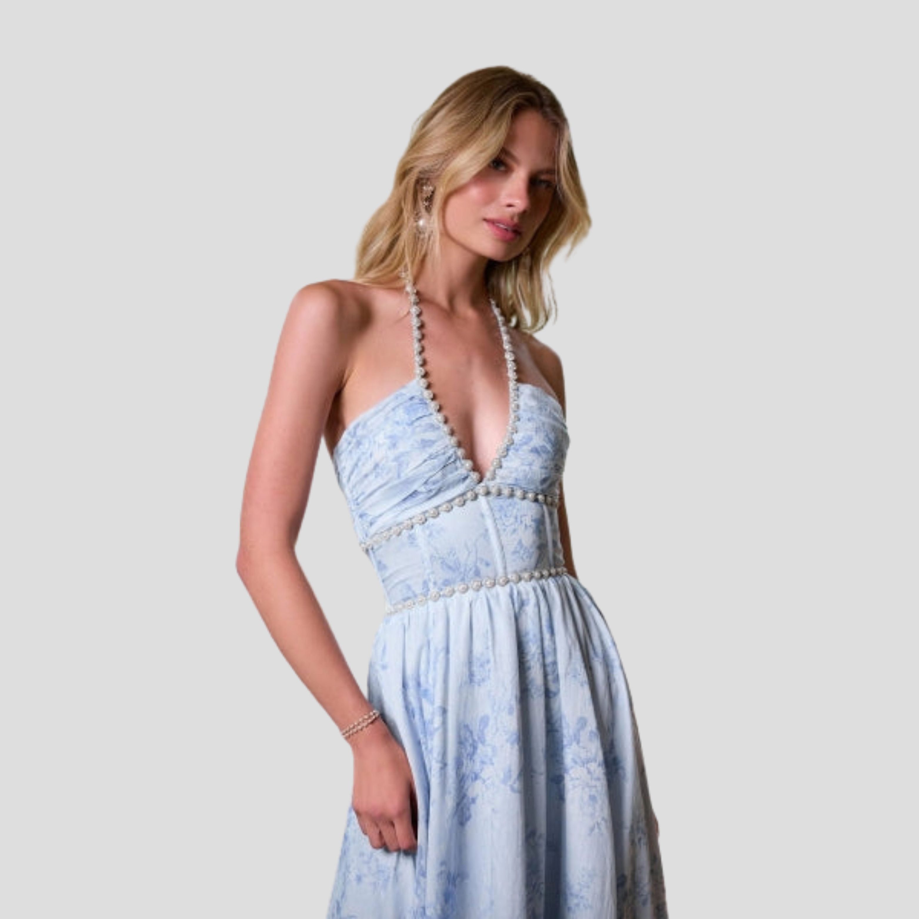 Women Maxi Dress | Corset Bodice Design & Ruffled Hem Silhouette for Evening Wear