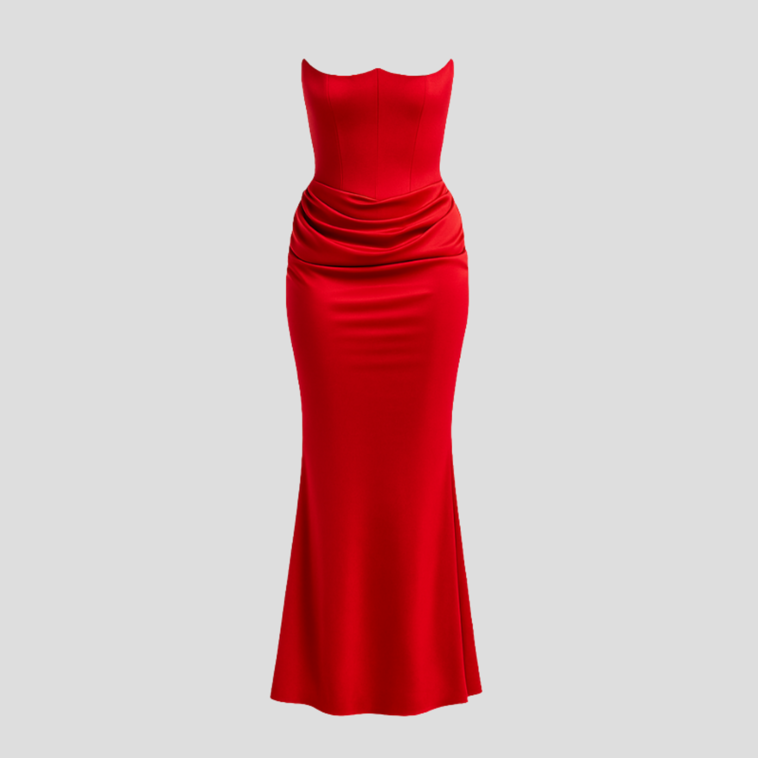 Women Maxi Dress | Strapless Corset Bodice & Draped Waist Silhouette for Evening Wear