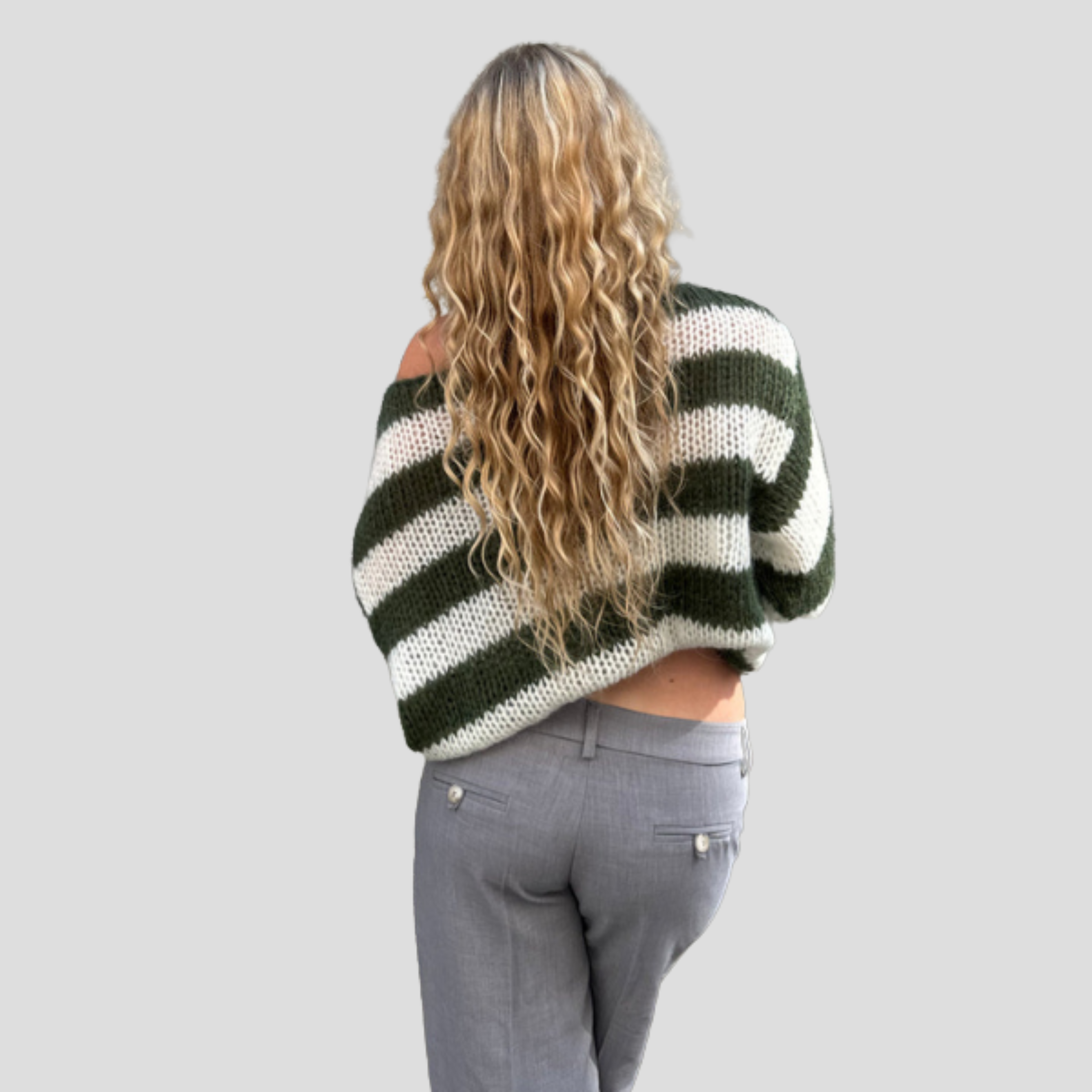 Women Sweater | Striped Surface Design & Straight Silhouette for Daily Wear