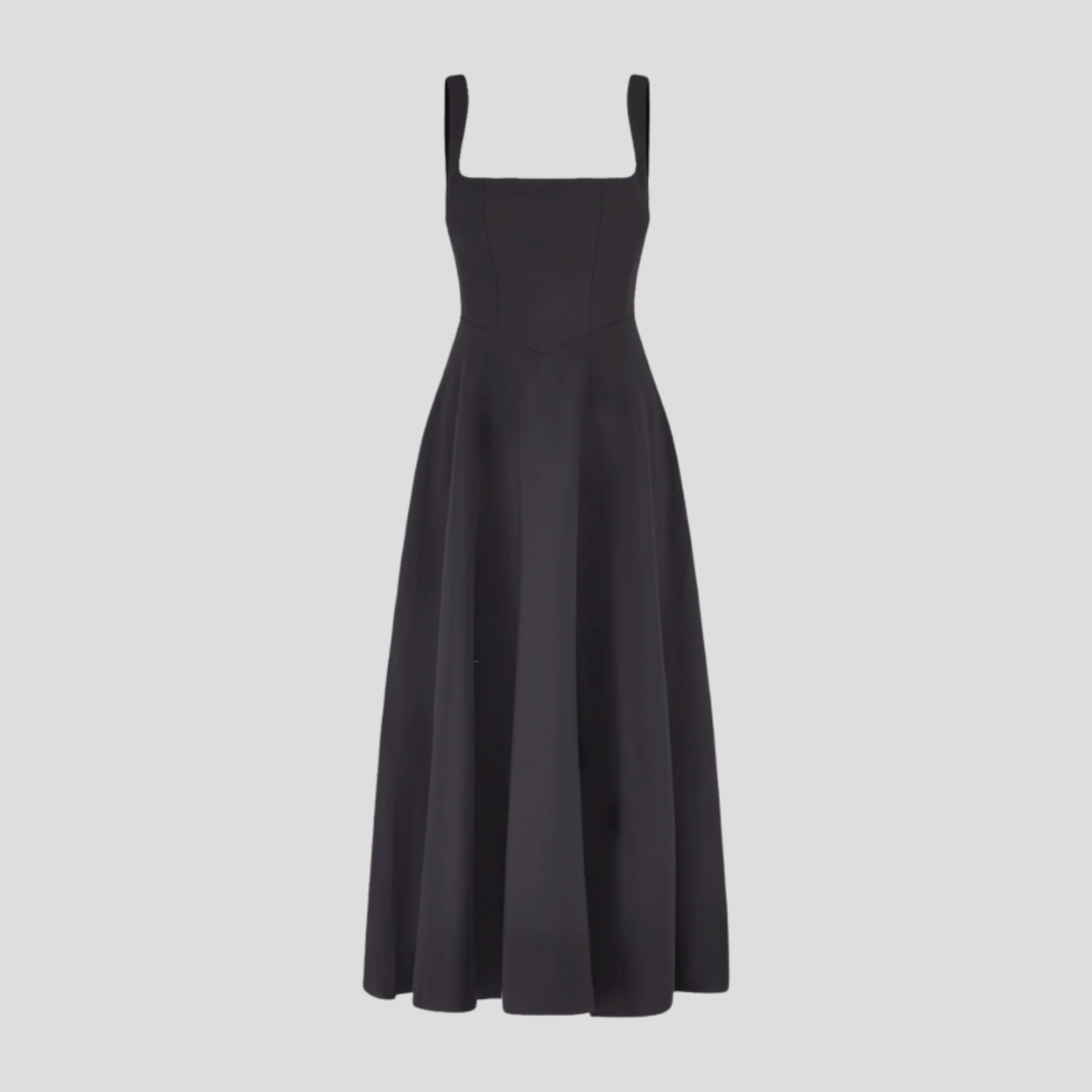 Women Midi Dress | Square Neckline Detail & A-Line Silhouette for Formal Wear