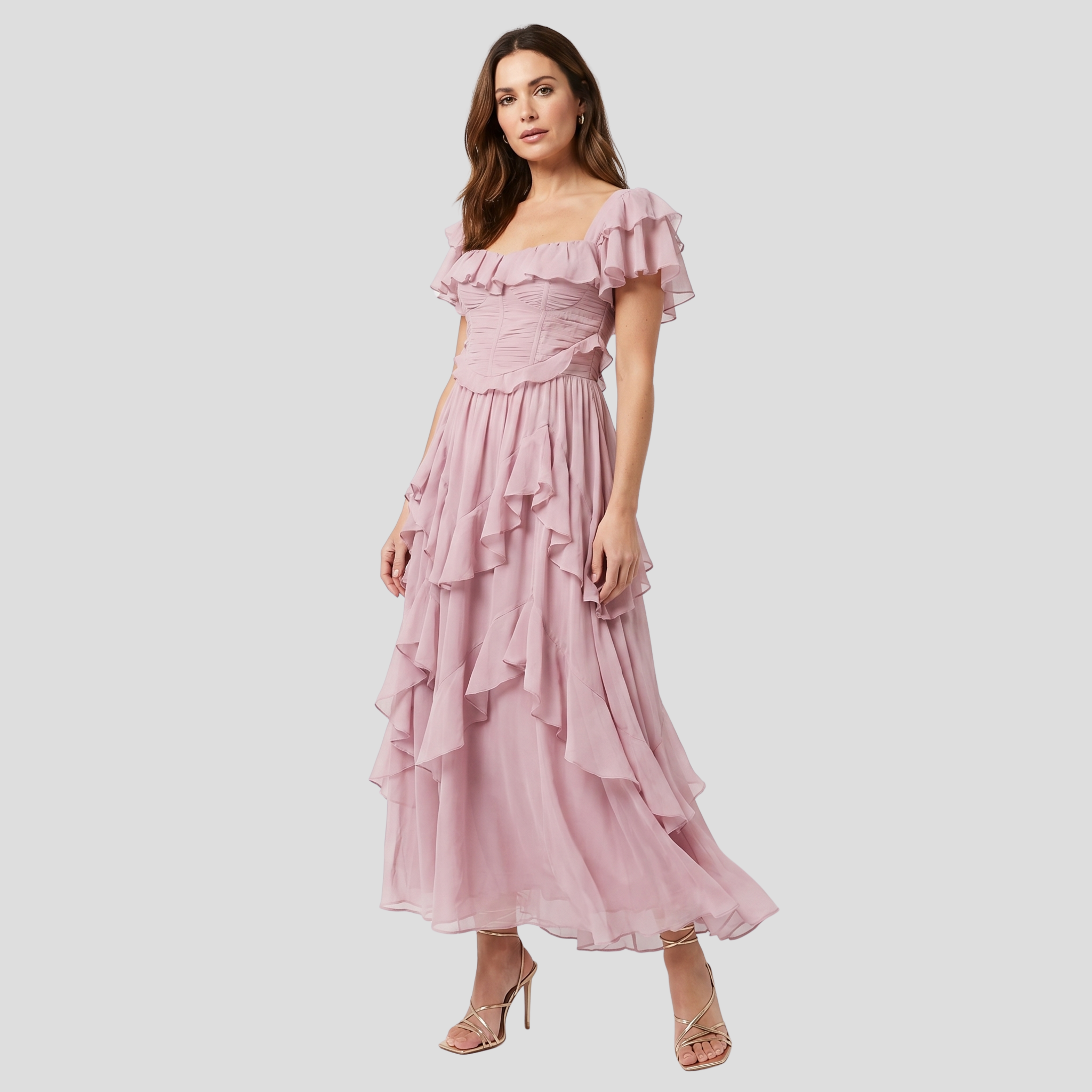 Women Two-Piece Set | Corset Top Form & Tiered Skirt Alignment for Occasion Wear