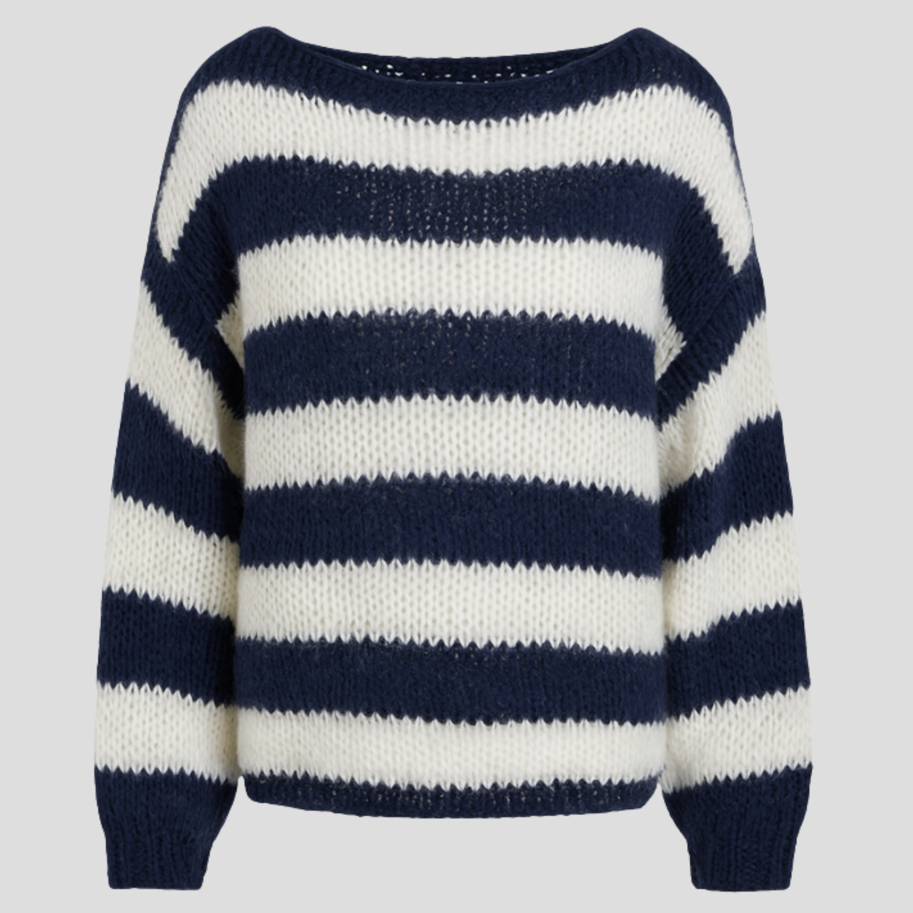 Women Sweater | Striped Surface Design & Straight Silhouette for Daily Wear