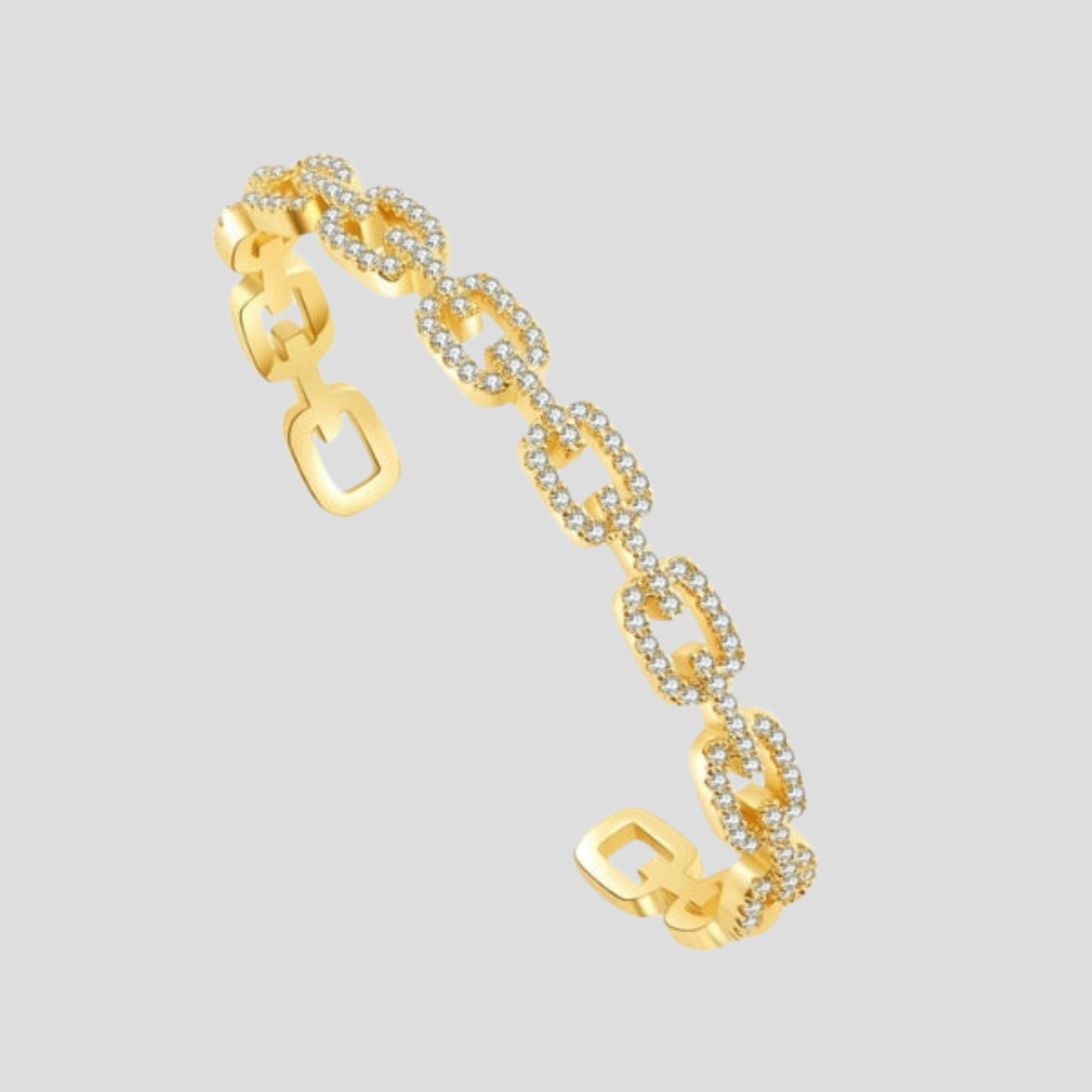 Women Link Bracelet | Oval Link Structure & Pavé Surface Pattern for Daily and Evening Styling