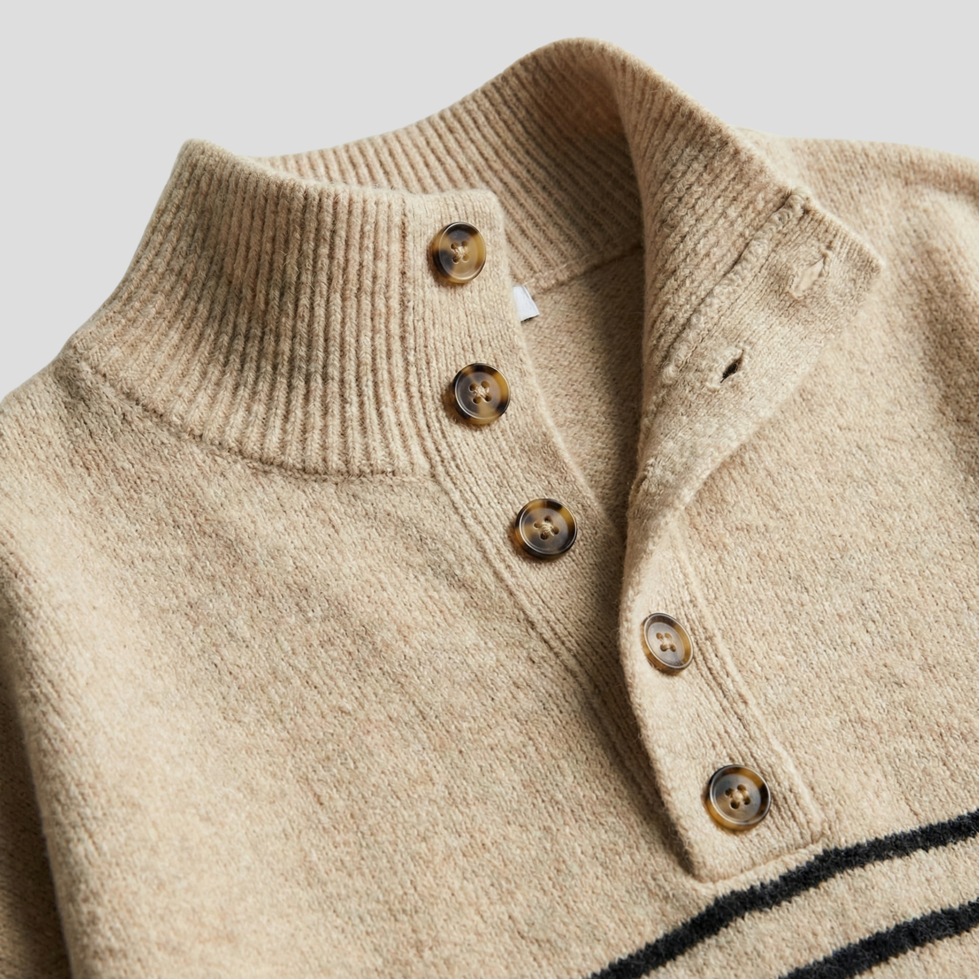 Women Sweater | Button Front Detail & Stand Collar Silhouette for Daily Wear