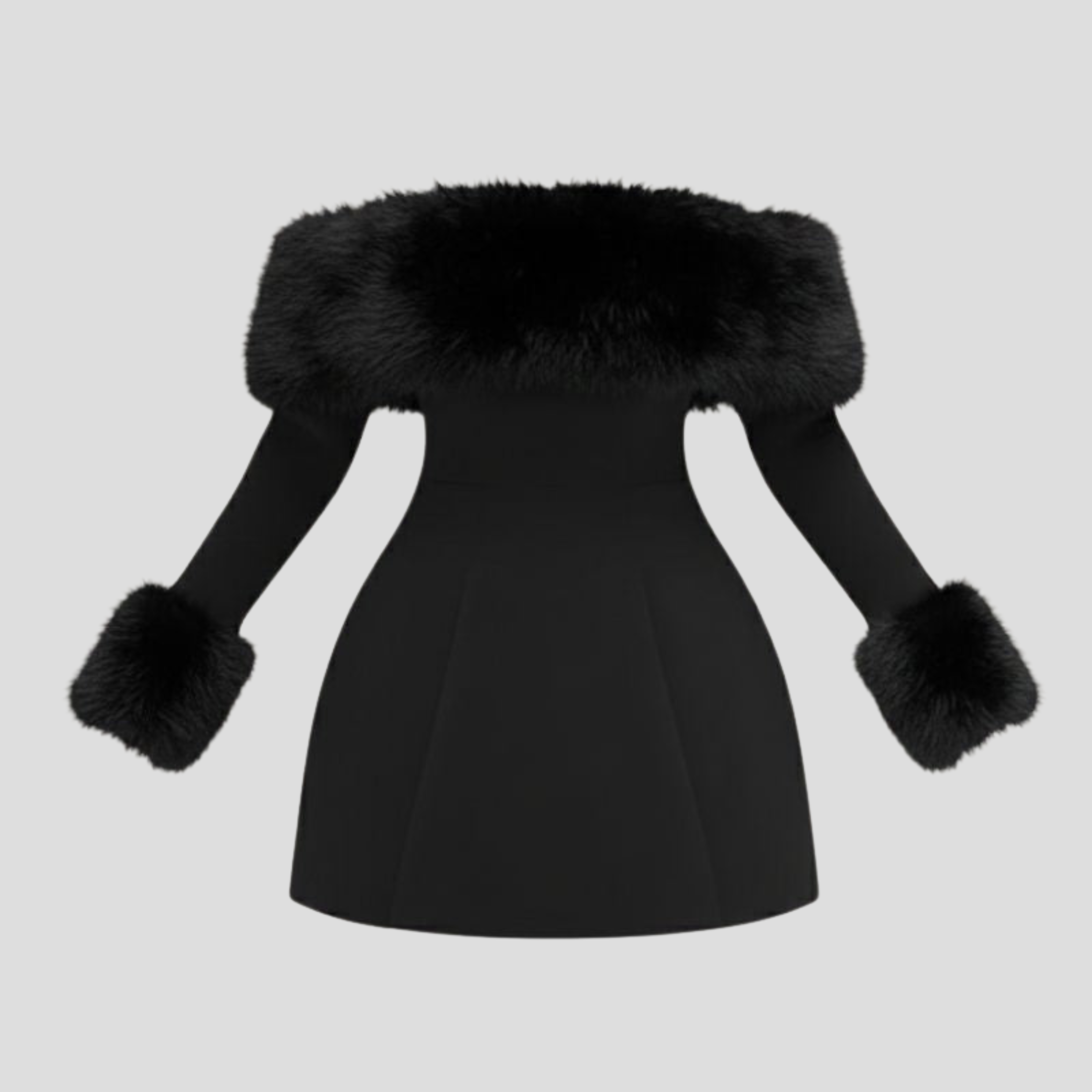 Women Mini Dress | Off-Shoulder Trim Detail & Flared Hem Silhouette for Evening Wear