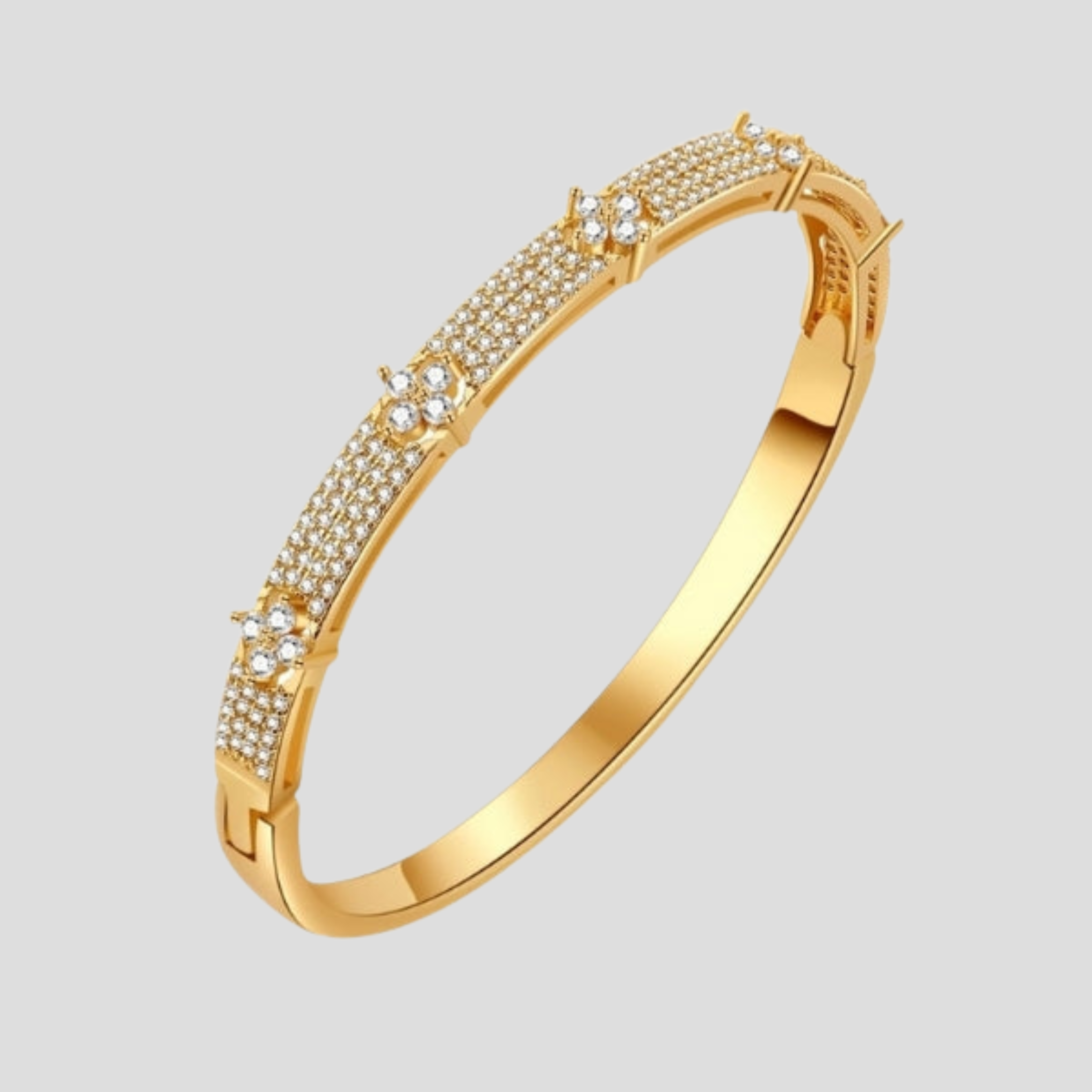 Women Cuff Bracelet | Hinged Form & Pavé Panel Structure for Daily and Evening Styling