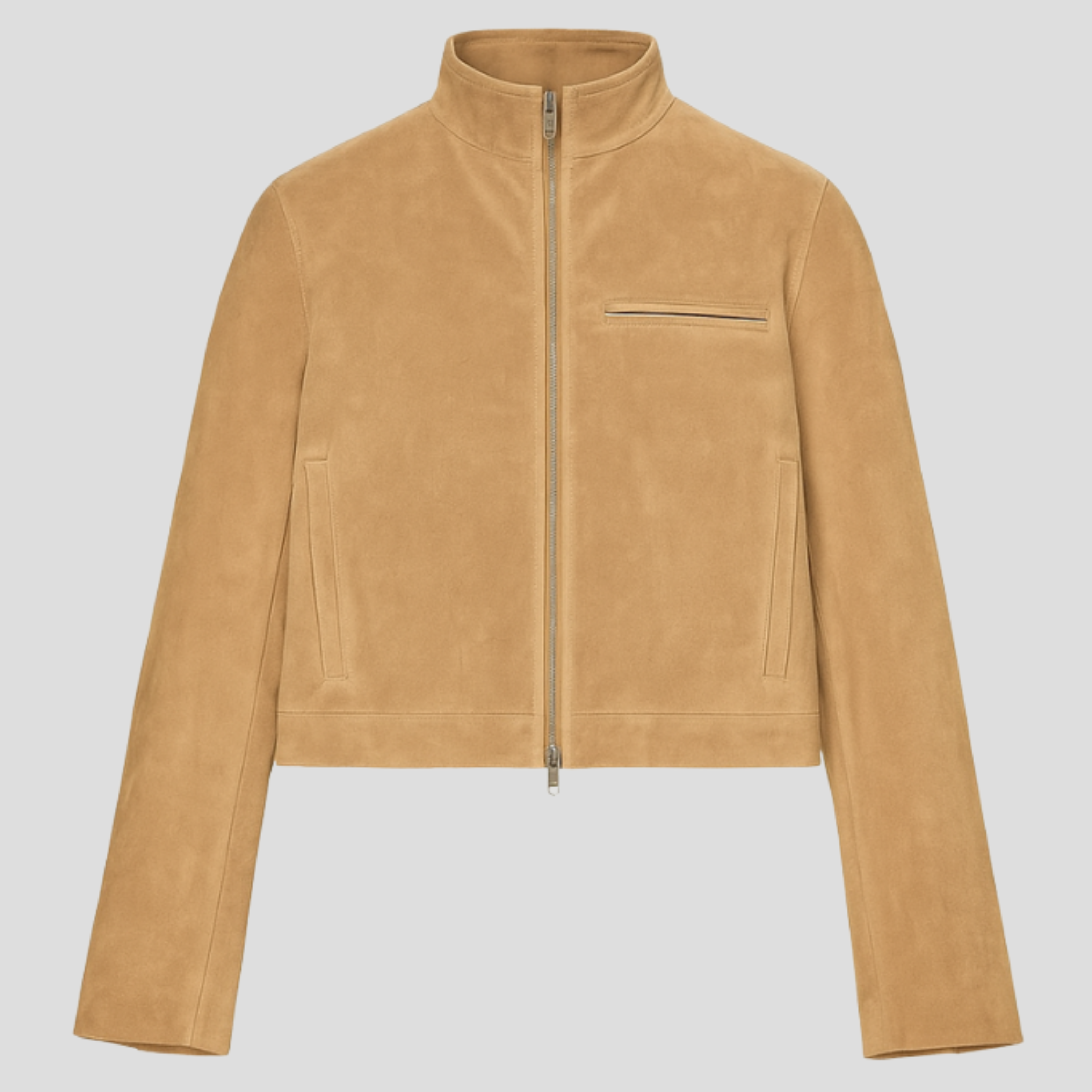 Women Jacket | Cropped Silhouette & Stand Collar Design for Daily Wear