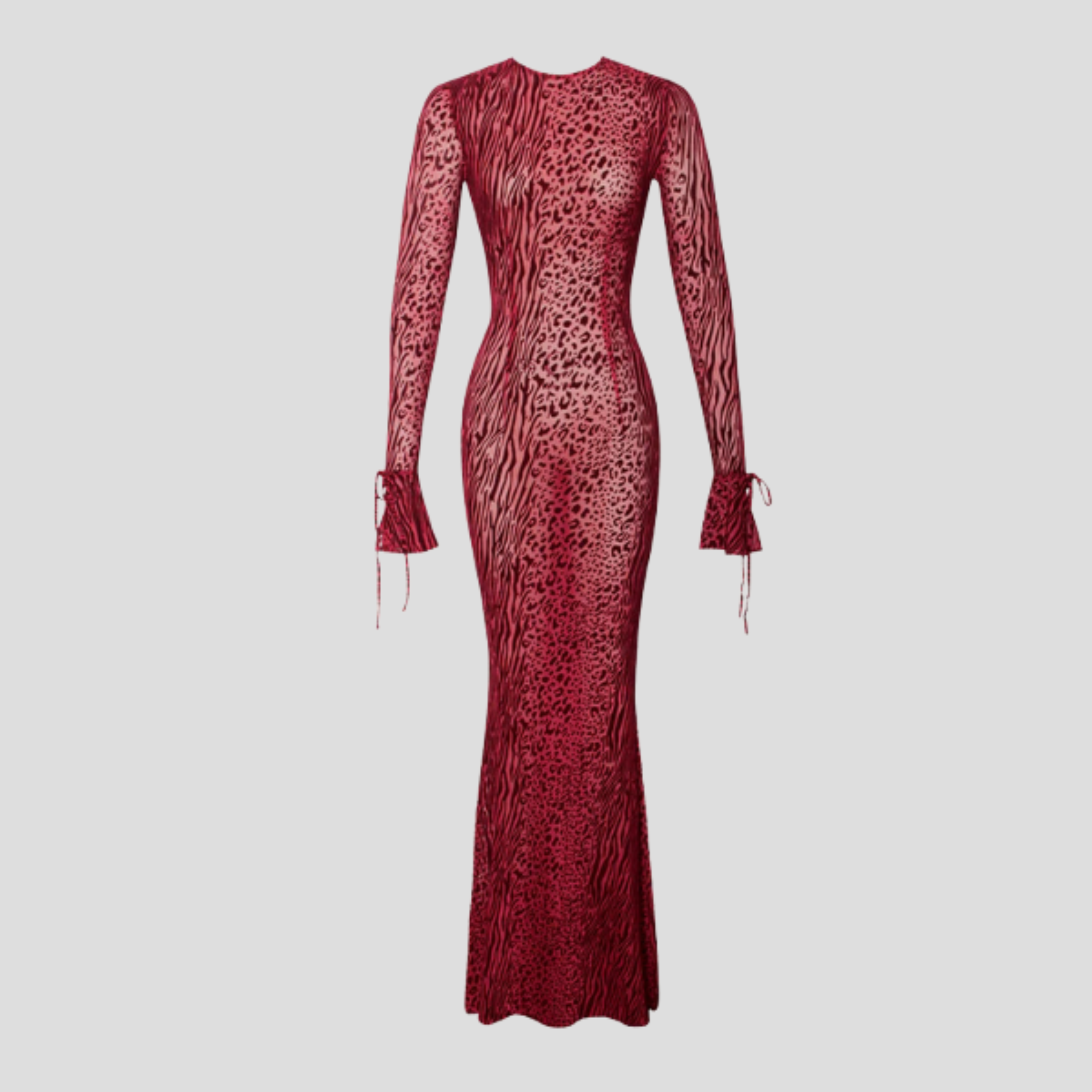Women Maxi Dress | Long Sleeve Silhouette & Flared Cuff Detail for Evening Wear