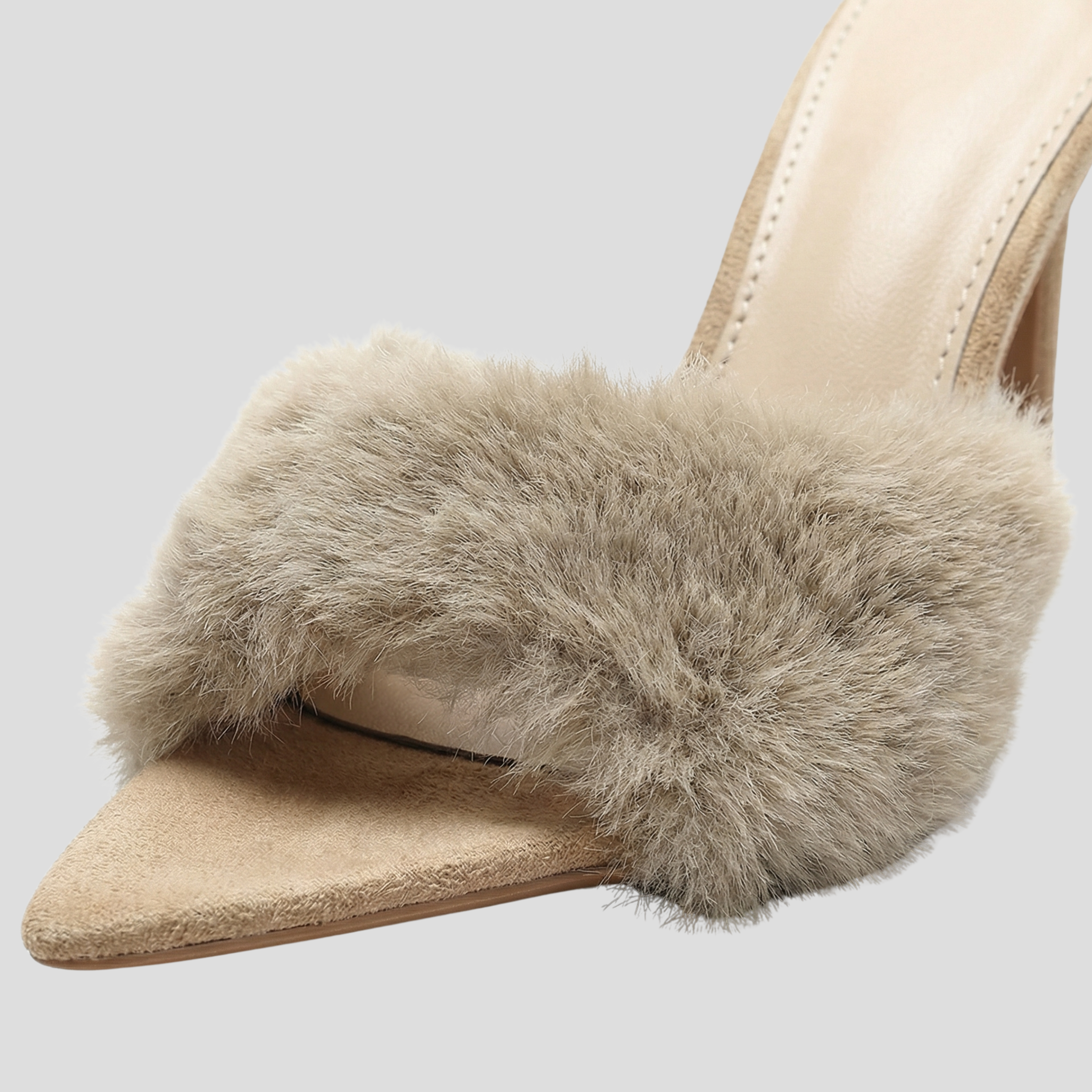 Women Mule Heels | Pointed Toe Shape & Textured Strap Detail for Evening Wear