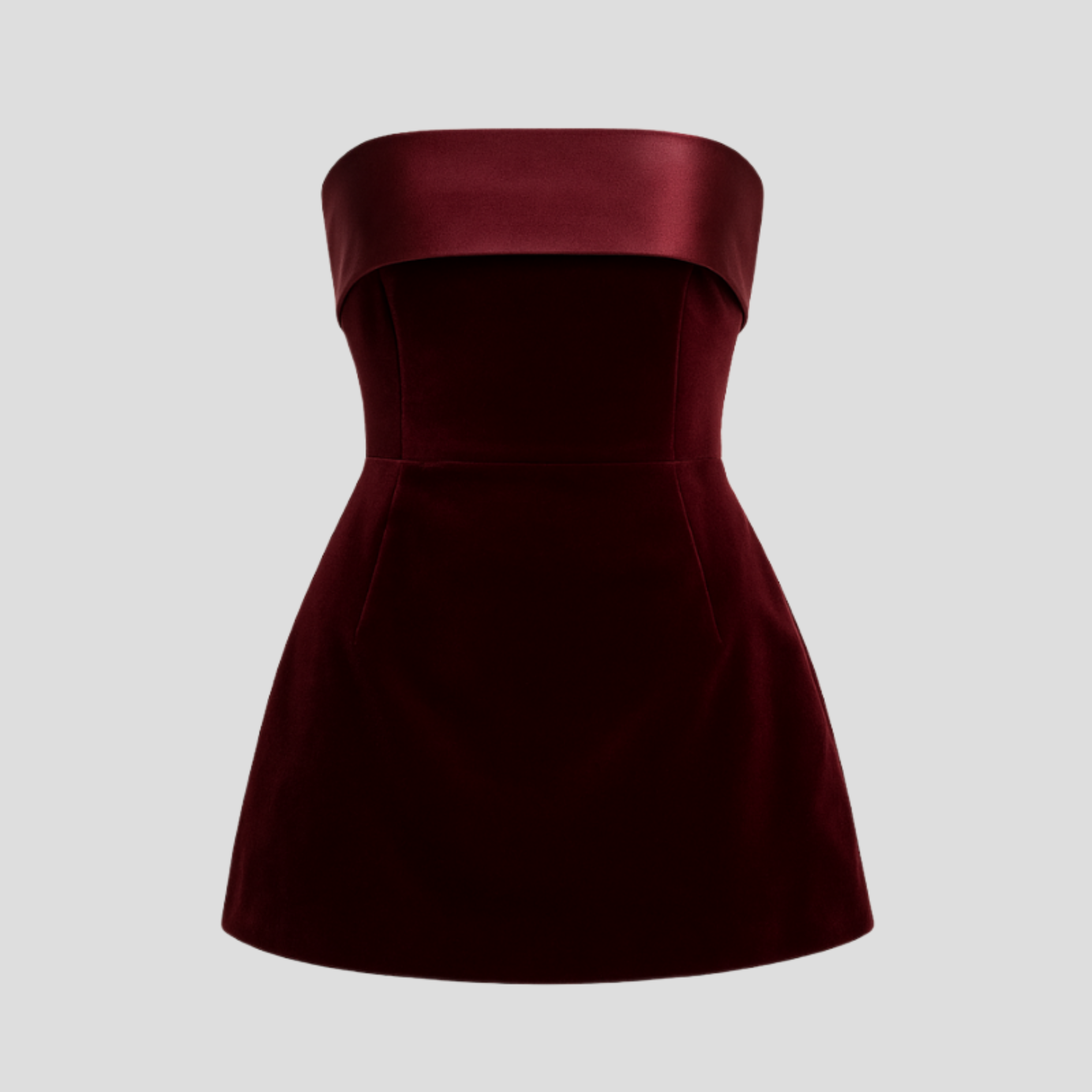 Women Mini Dress | Strapless Upper Design & Defined Trim Detail for Evening Wear