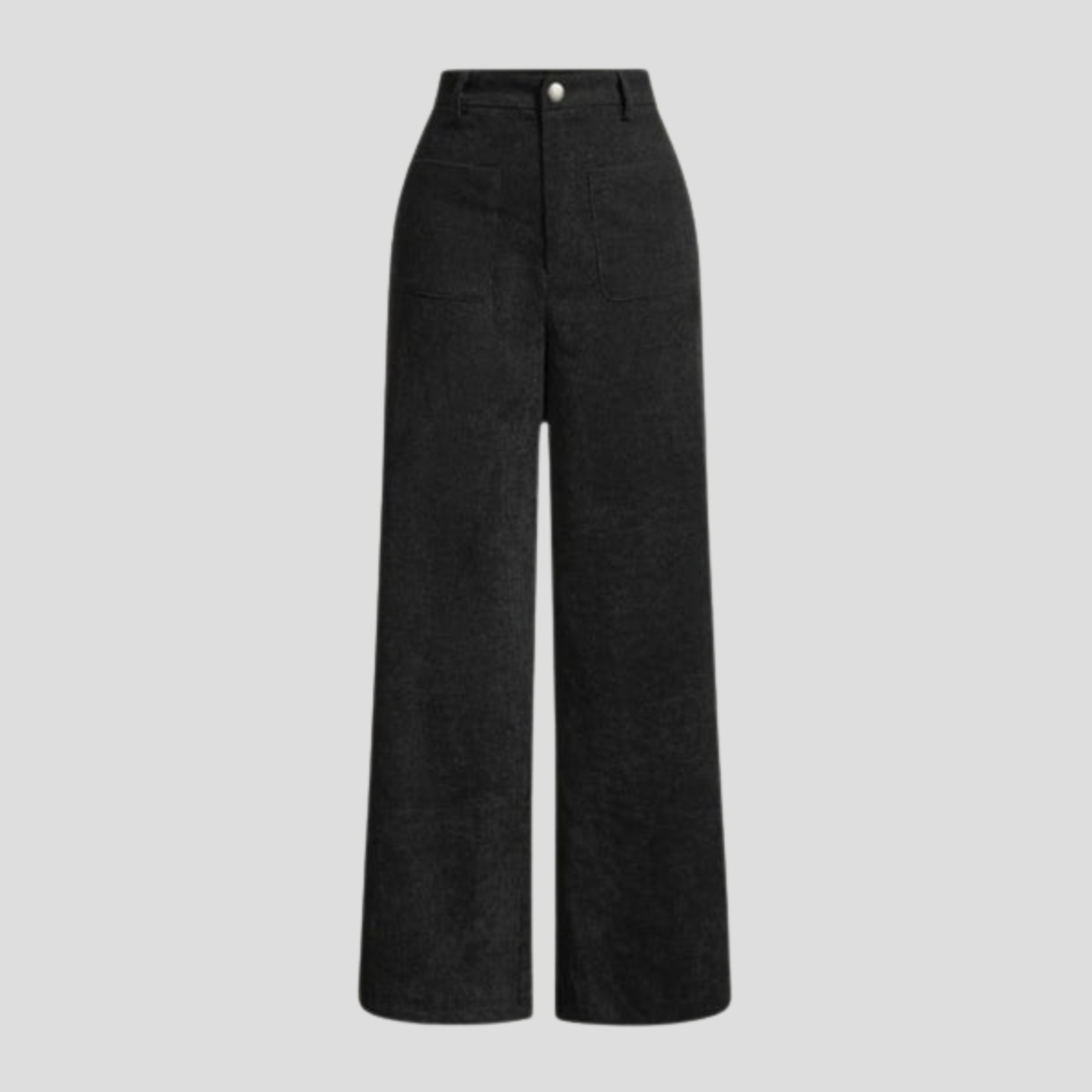 Women Wide-Leg Trousers | High-Waist Design & Vertical Rib Texture for Daily Wear
