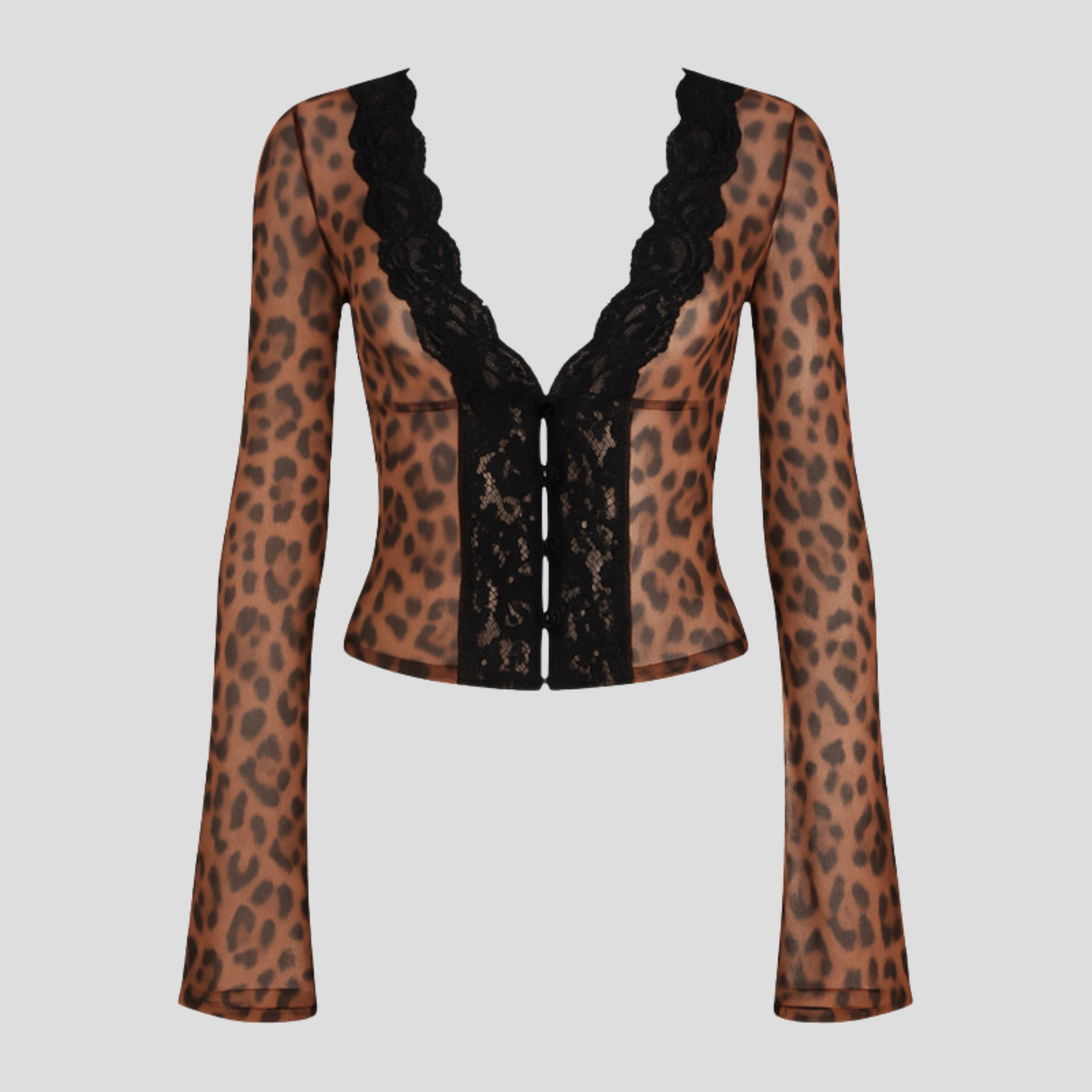 Women Crop Top | Deep Neckline Form & Leopard Pattern Definition for Occasion Wear
