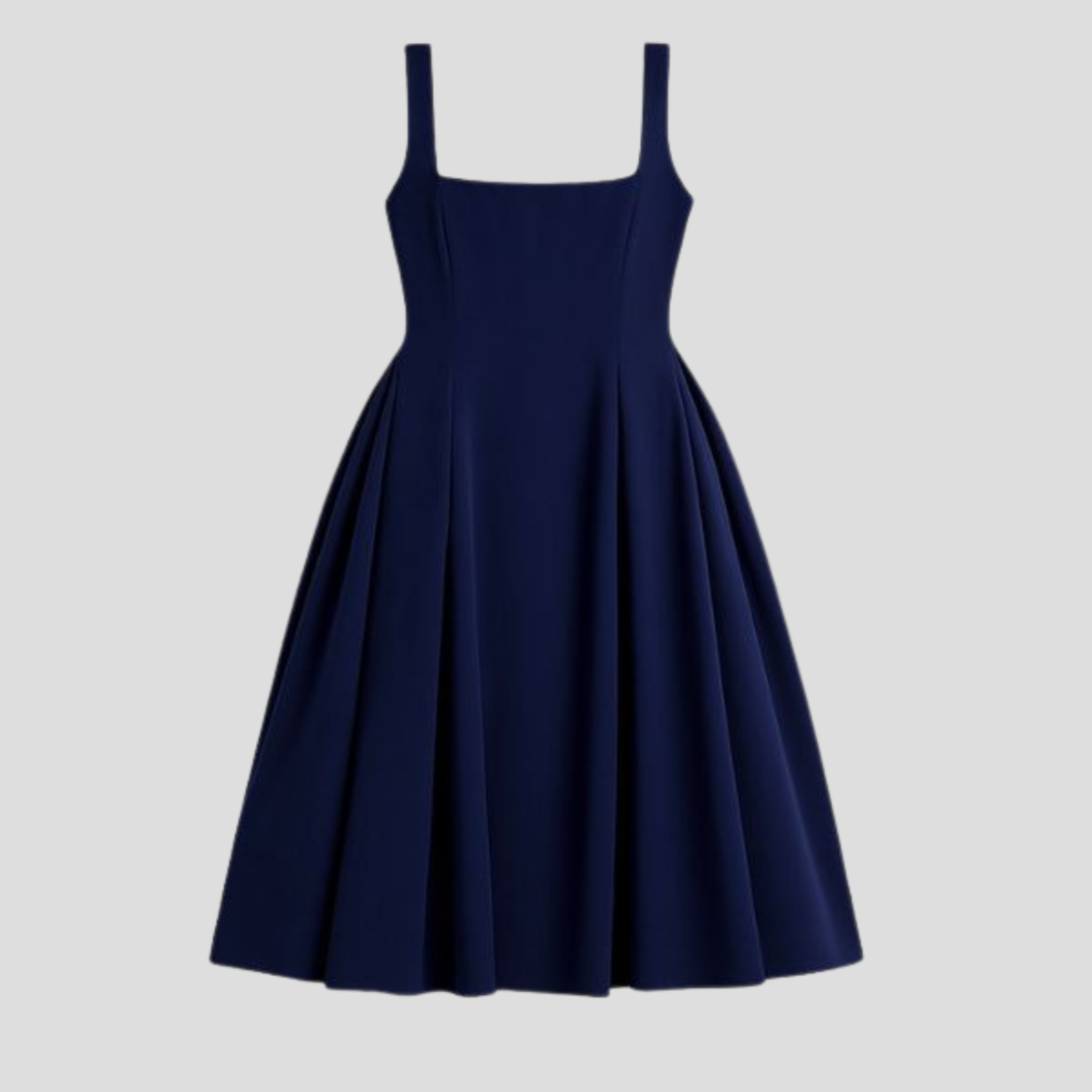 Women Midi Dress | Structured Waist Detail & Vertical Pleat Silhouette for Day Wear