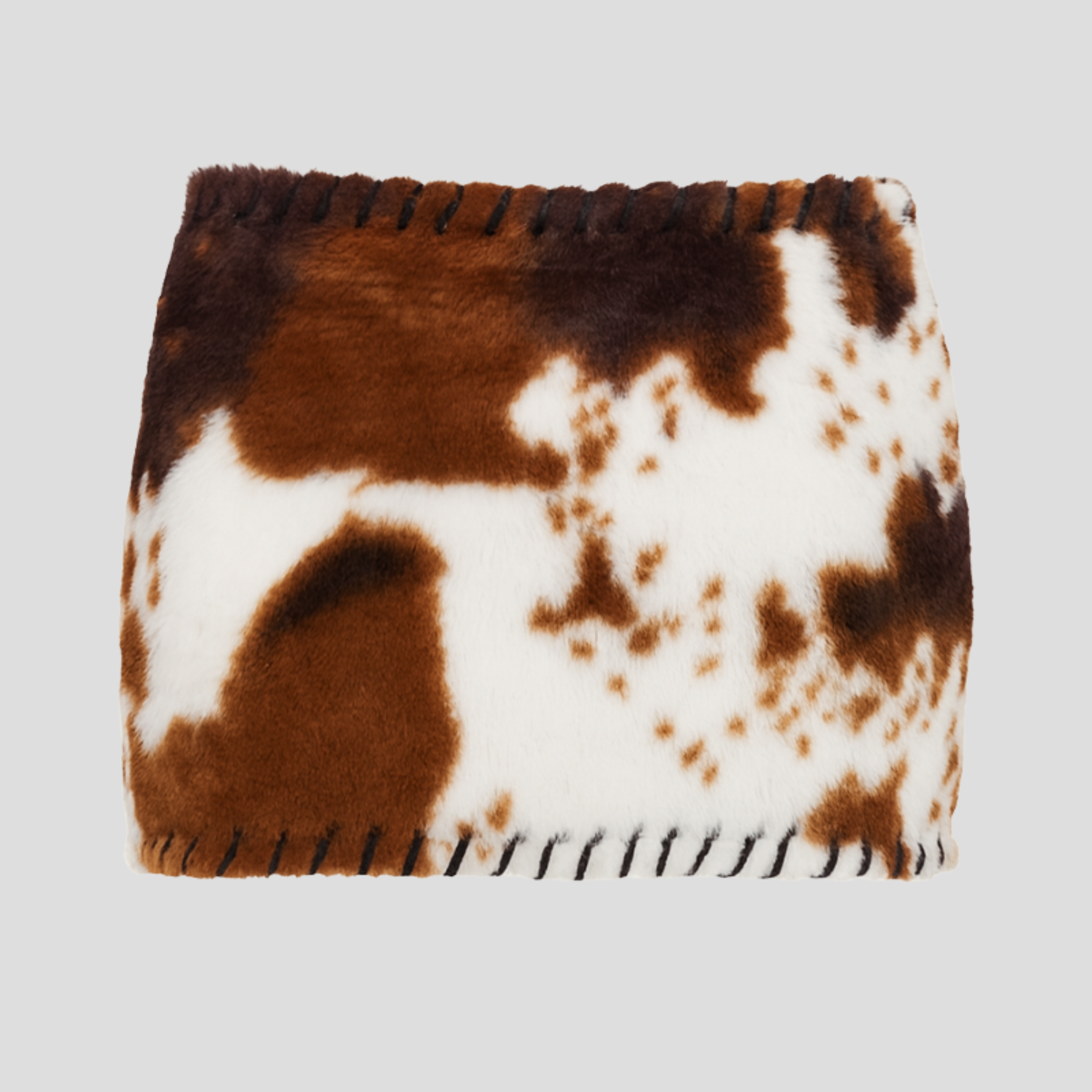 Women Micro Mini Skirt | Cow Print Pattern & Whipstitch Edge Detail for Evening and Urban Wear