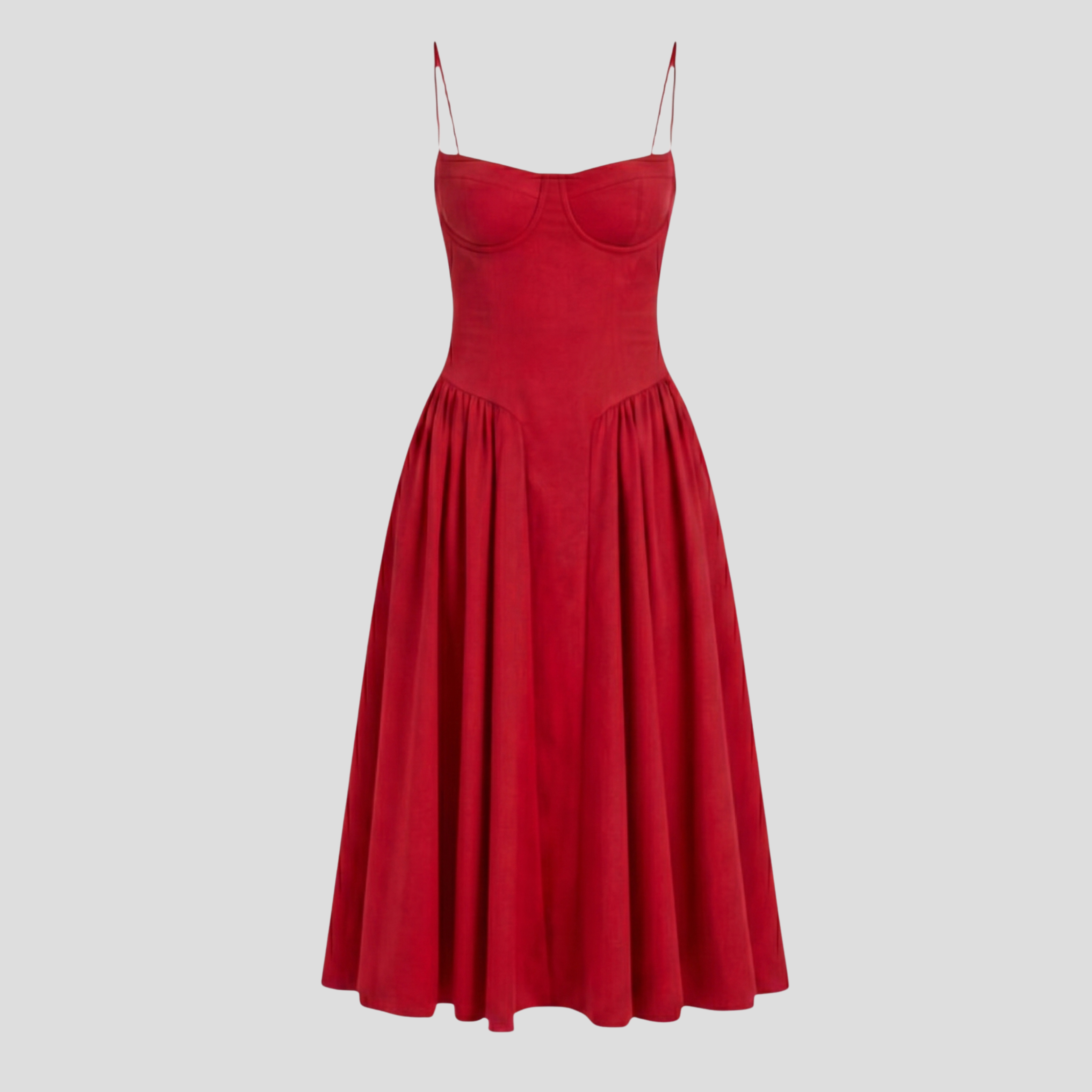 Women Midi Dress | Bustier Bodice Form & Pleated Skirt Alignment for Occasion Wear