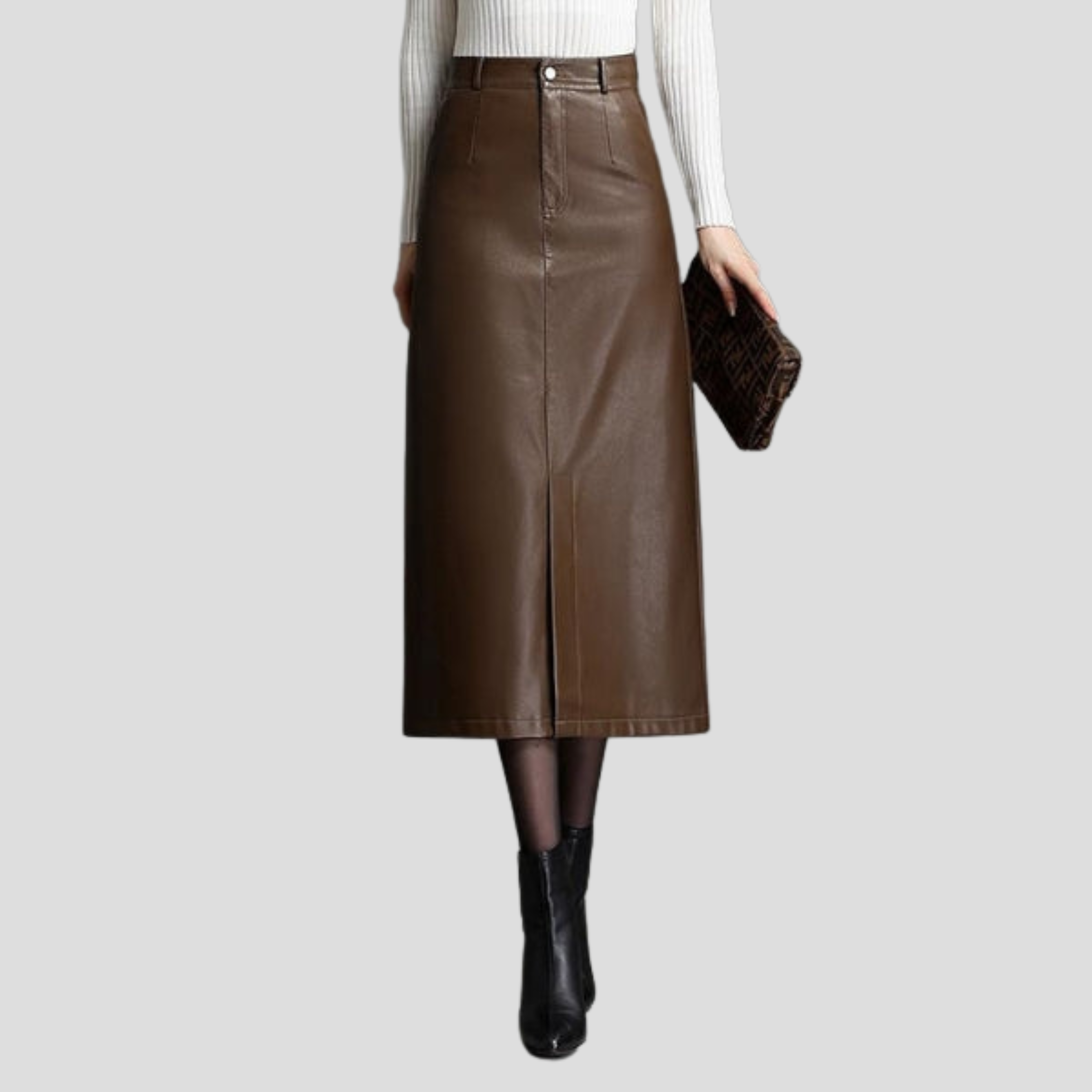 Women Midi Skirt | Structured Waistline & Front Seam Silhouette for Daily Wear