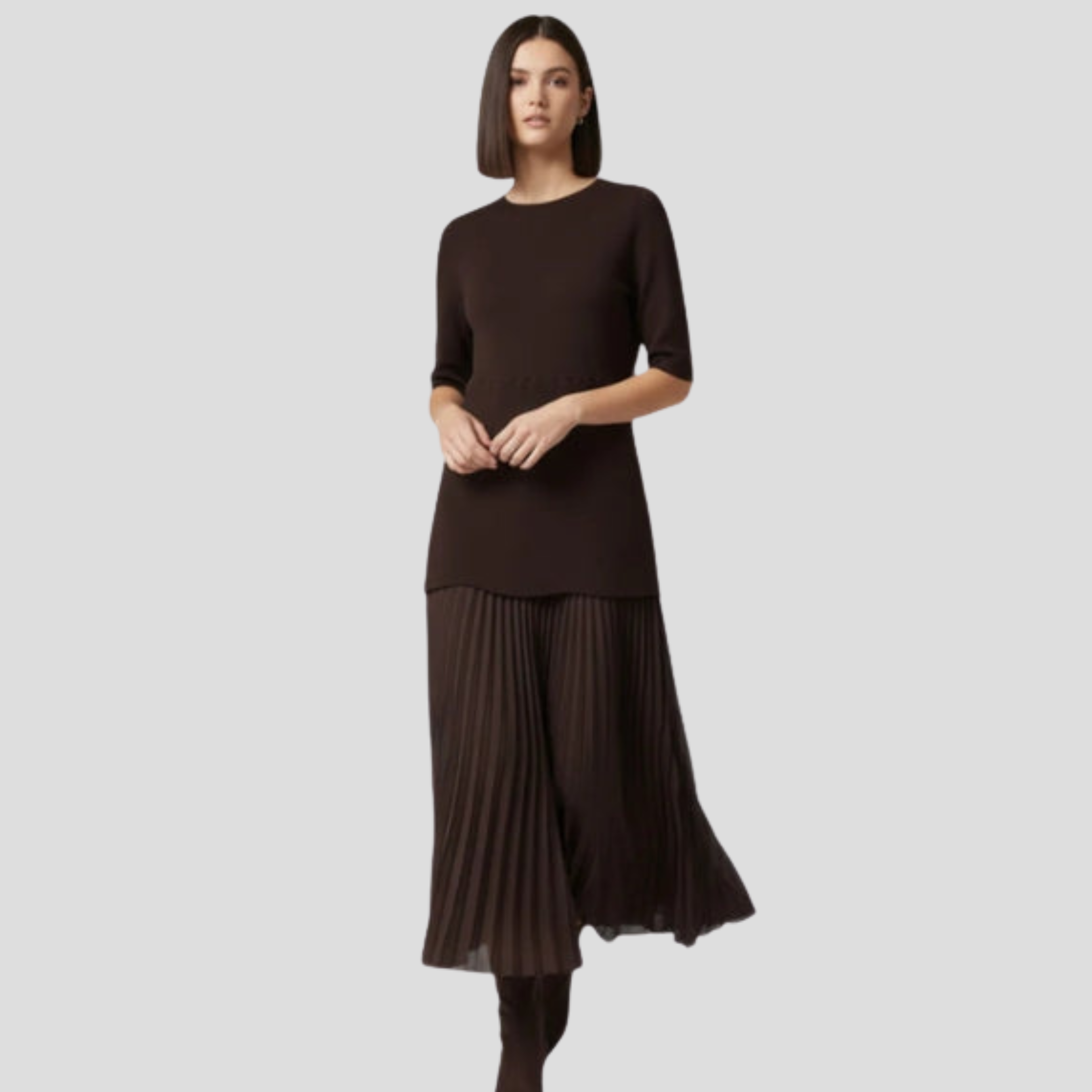 Women Pleated Dress | Defined Waist Structure & Vertical Pleat Silhouette for Daily Wear