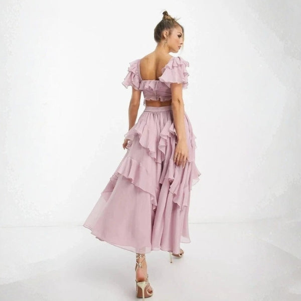 The Freyna Ruffle-Tiered Midi Set