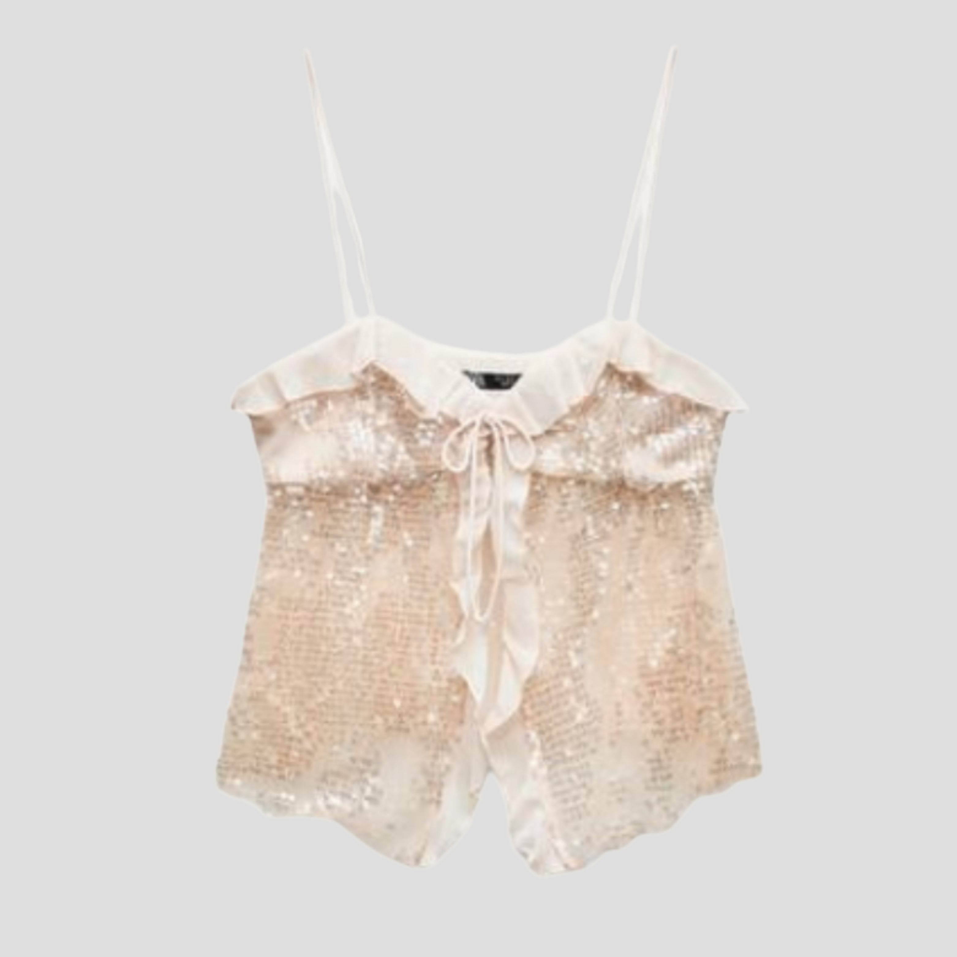 Women Camisole Top | Tie-Front Upper Form & Sequin Surface Definition for Occasion Wear