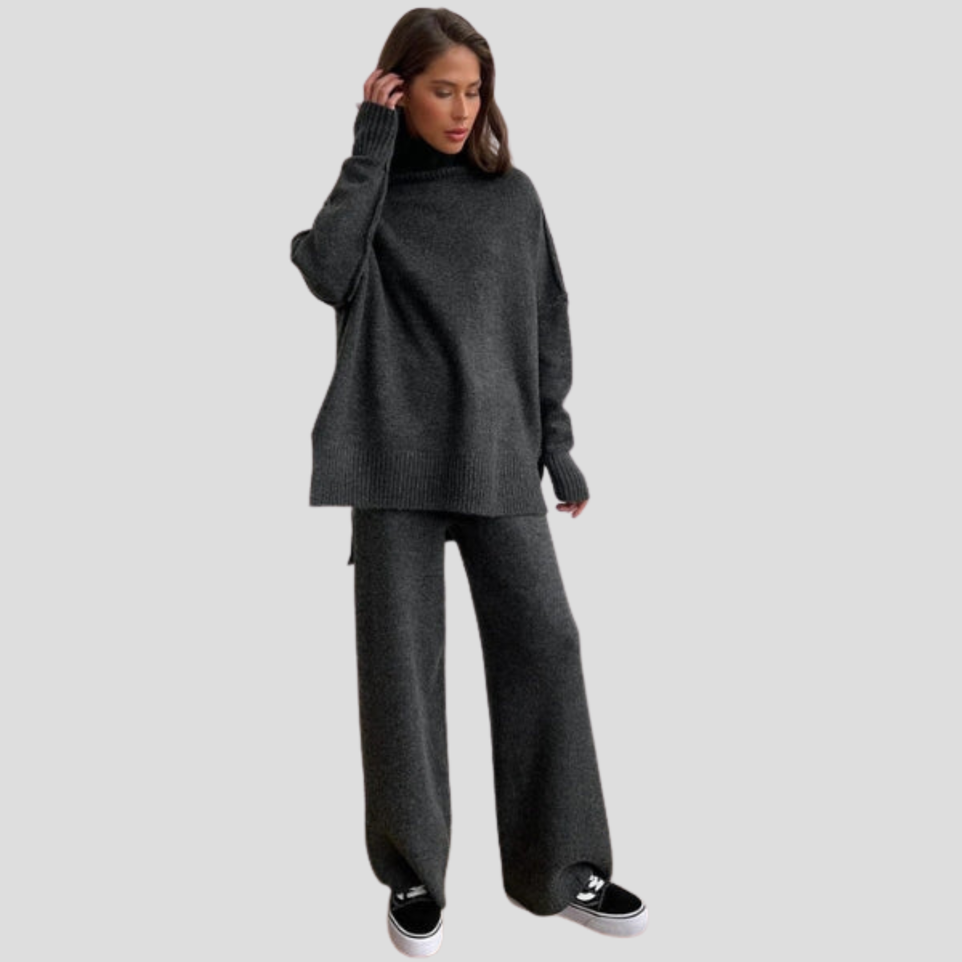 Women Knitwear Set | Coordinated Upper Form & Relaxed Lower Alignment for Daily Wear