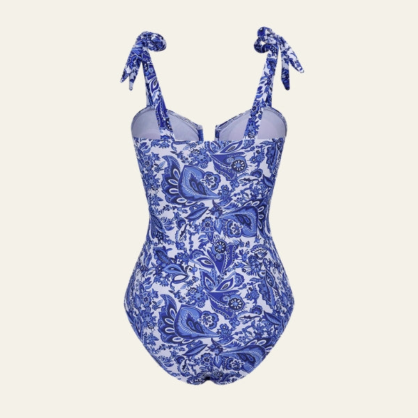 The Santorini Tie-Strap One-Piece Swimsuit