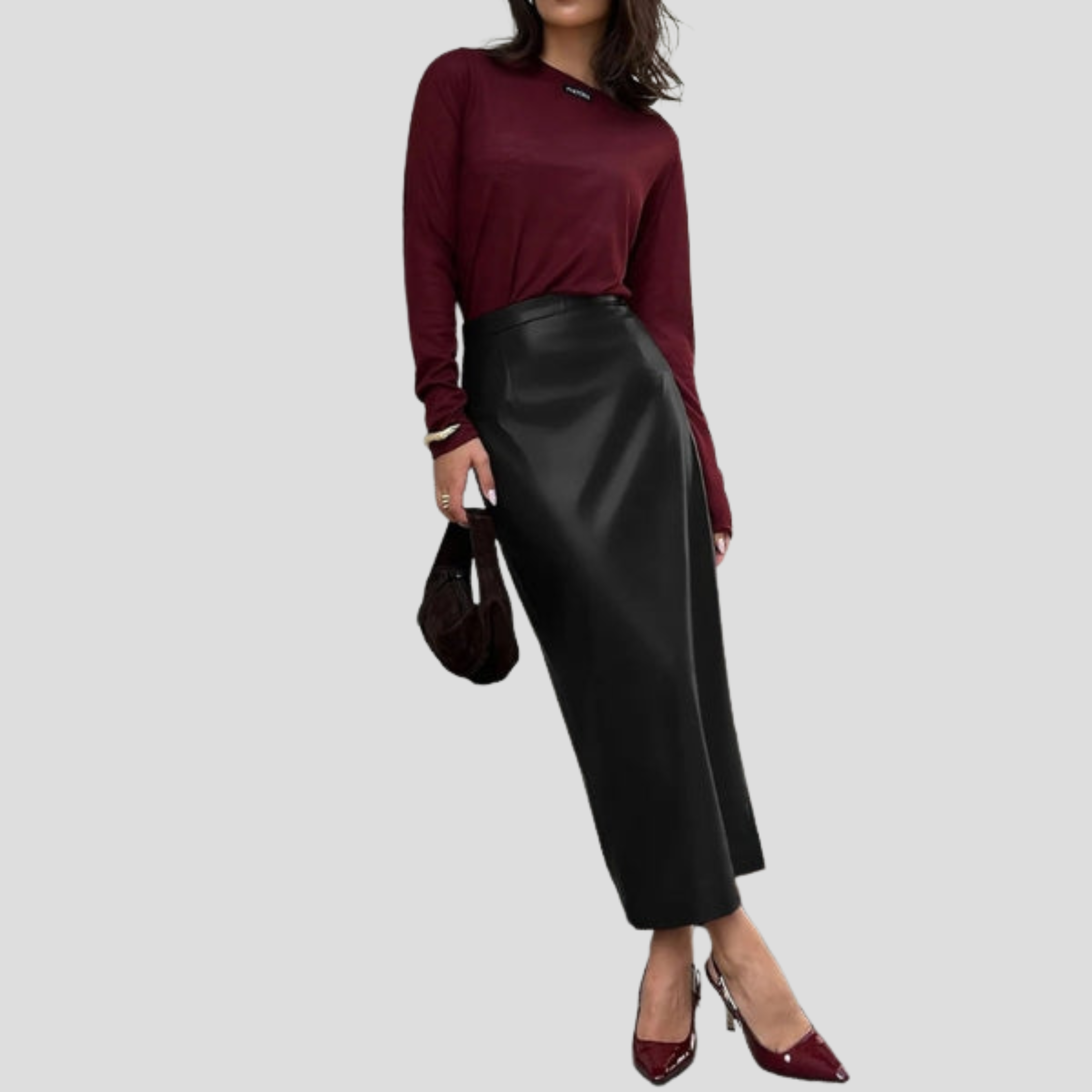 Women Midi Skirt | High-Waist Structure & Straight Silhouette for Daily Wear