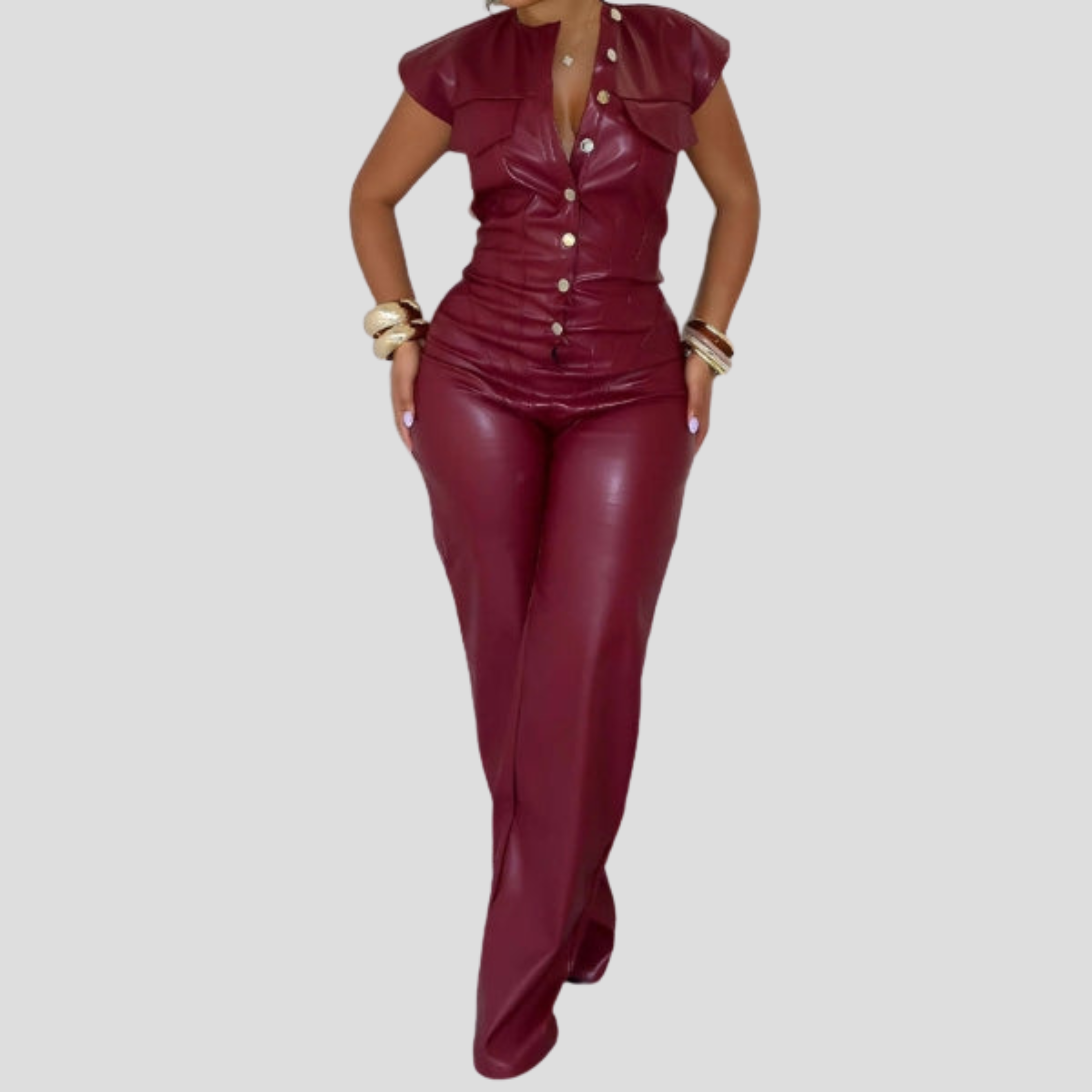 Women Jumpsuit | Snap Front Design & Wide Leg Silhouette for Daily Wear