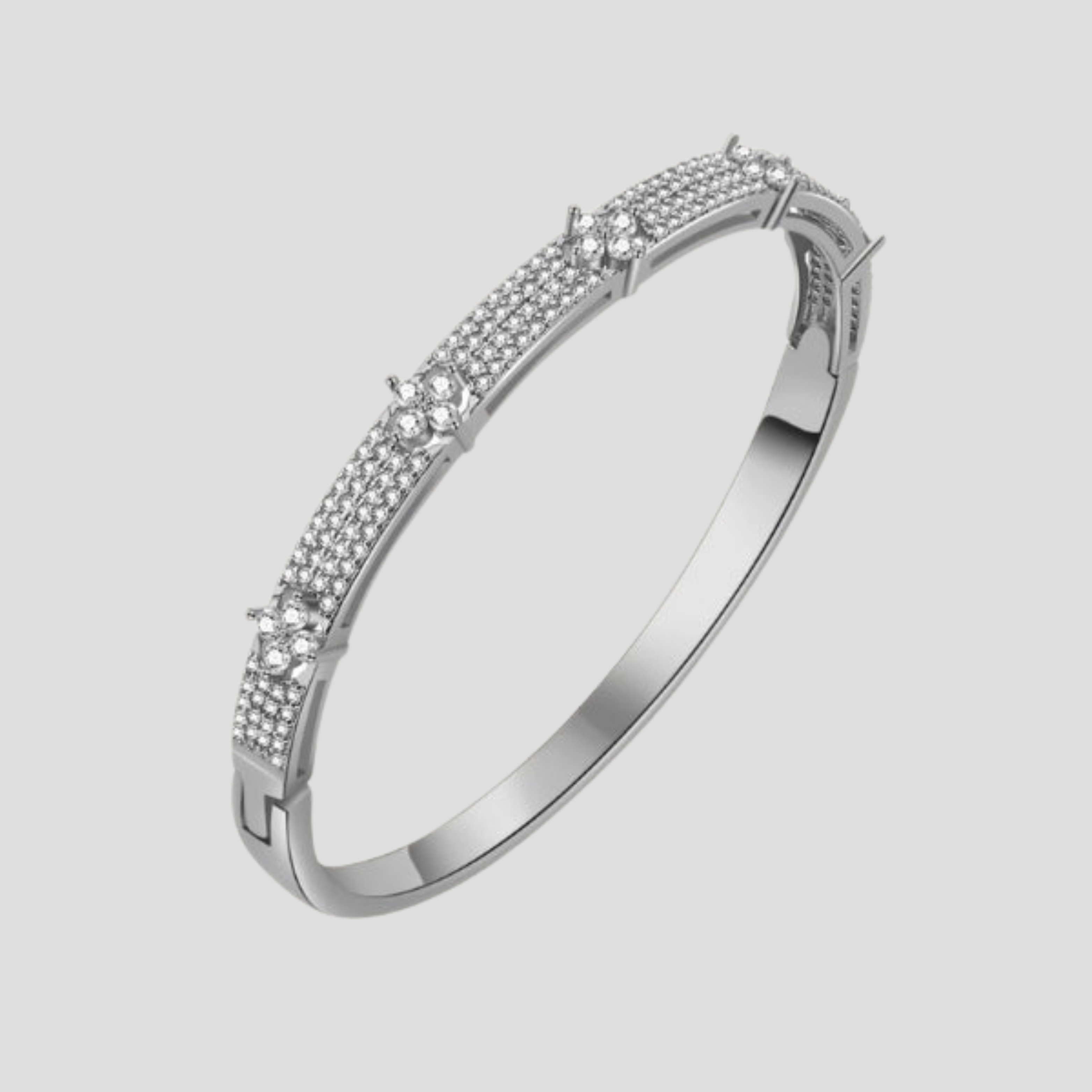 Women Cuff Bracelet | Hinged Form & Pavé Panel Structure for Daily and Evening Styling
