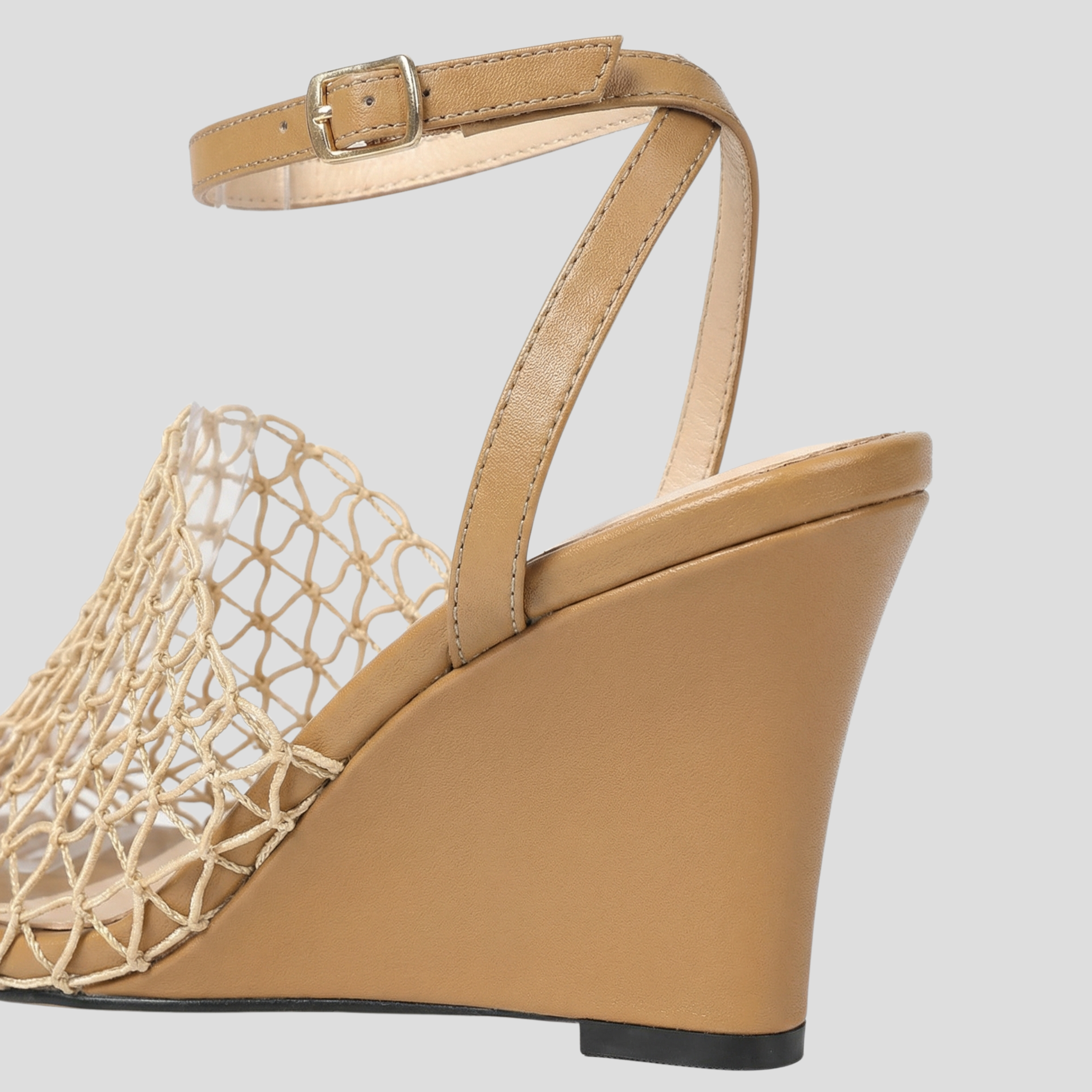 Women Sandals | Square Toe Shape & Net-Detail Wedge Silhouette for Summer Wear