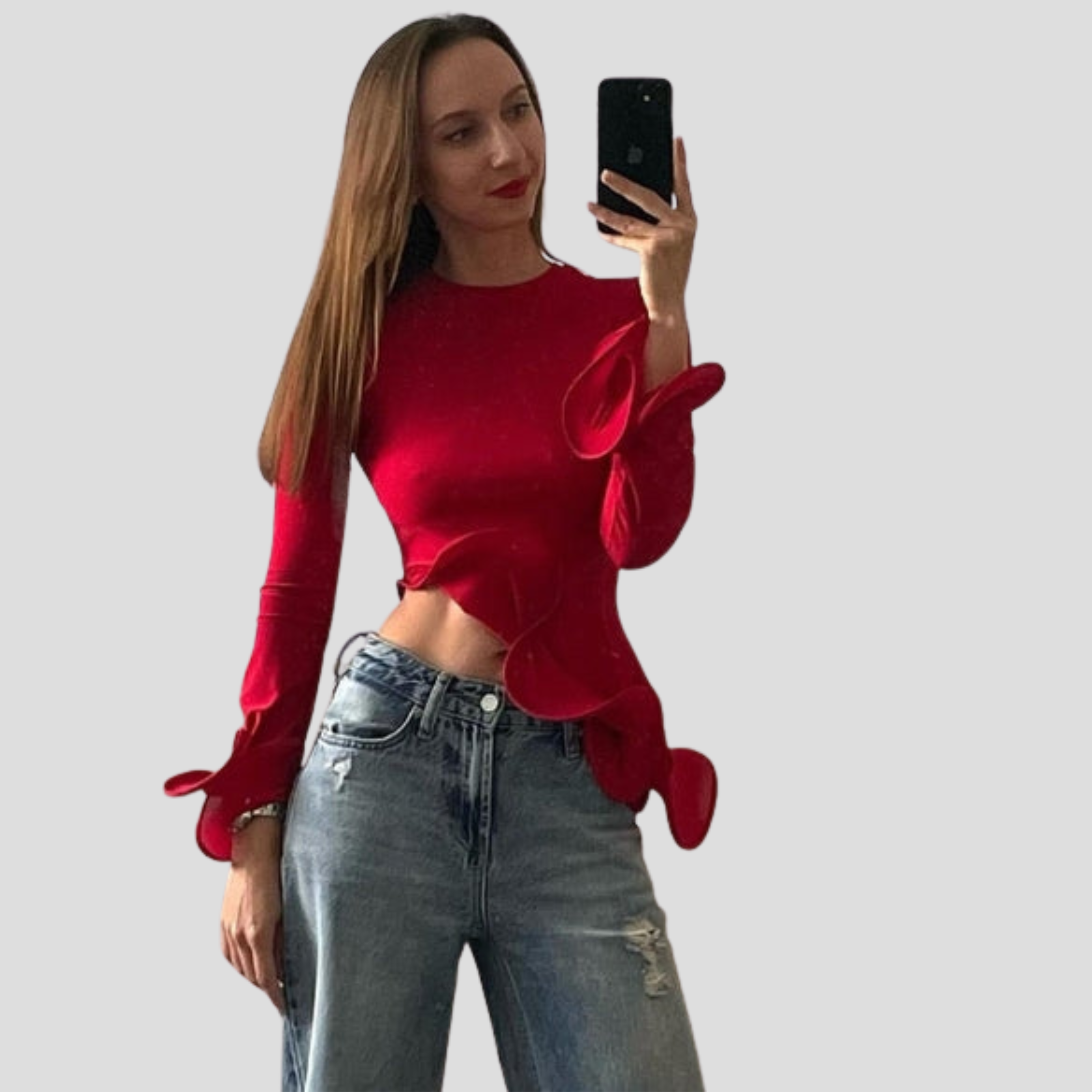 Women Top | Sculpted Hem Shape & Crew Neck Silhouette for Daily Wear