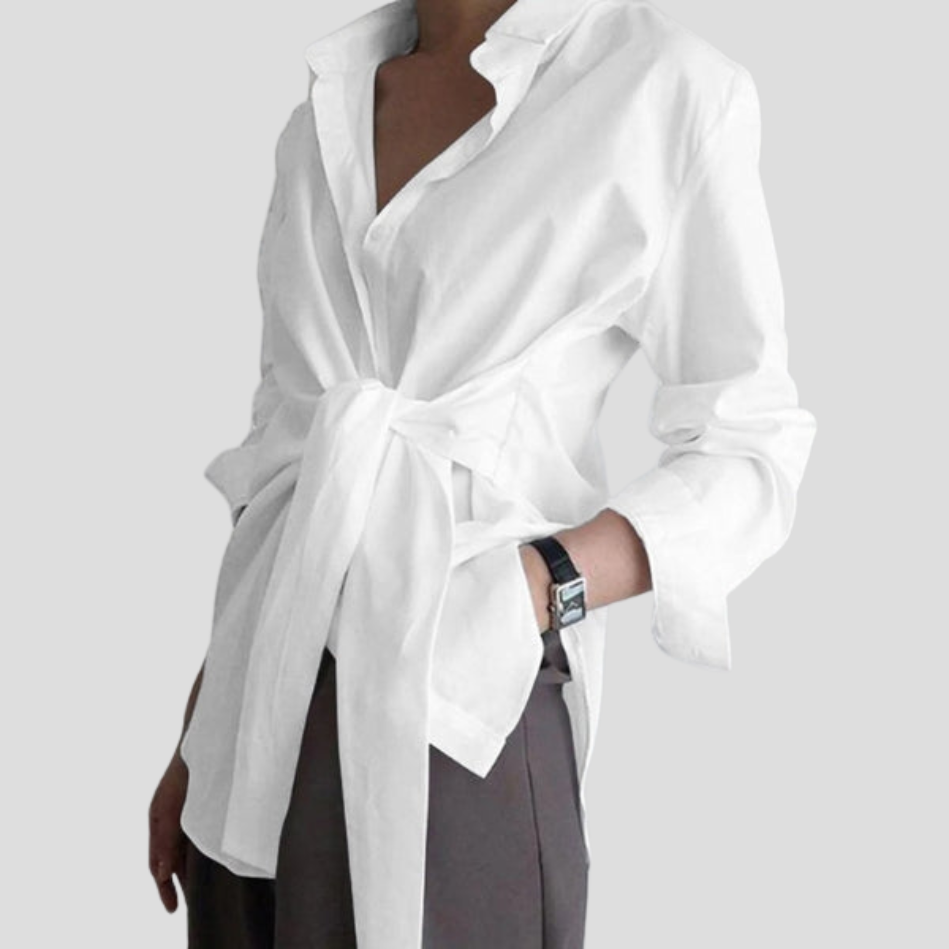 Women Shirt | Longline Silhouette & Waist Tie Wrap Design for Daily Wear