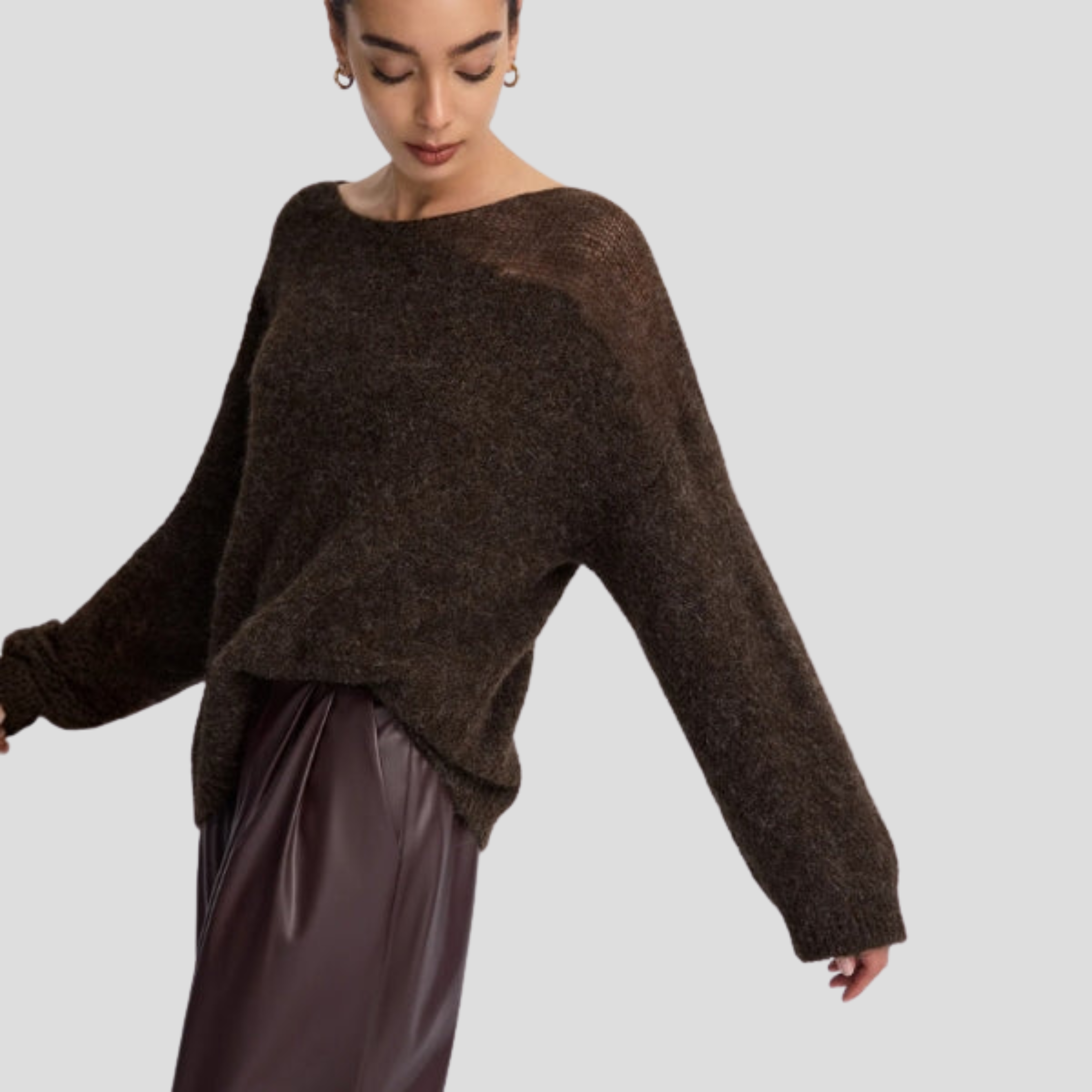 Women Sweater | Boat Neck Shape & Relaxed Draped Silhouette for Daily Wear