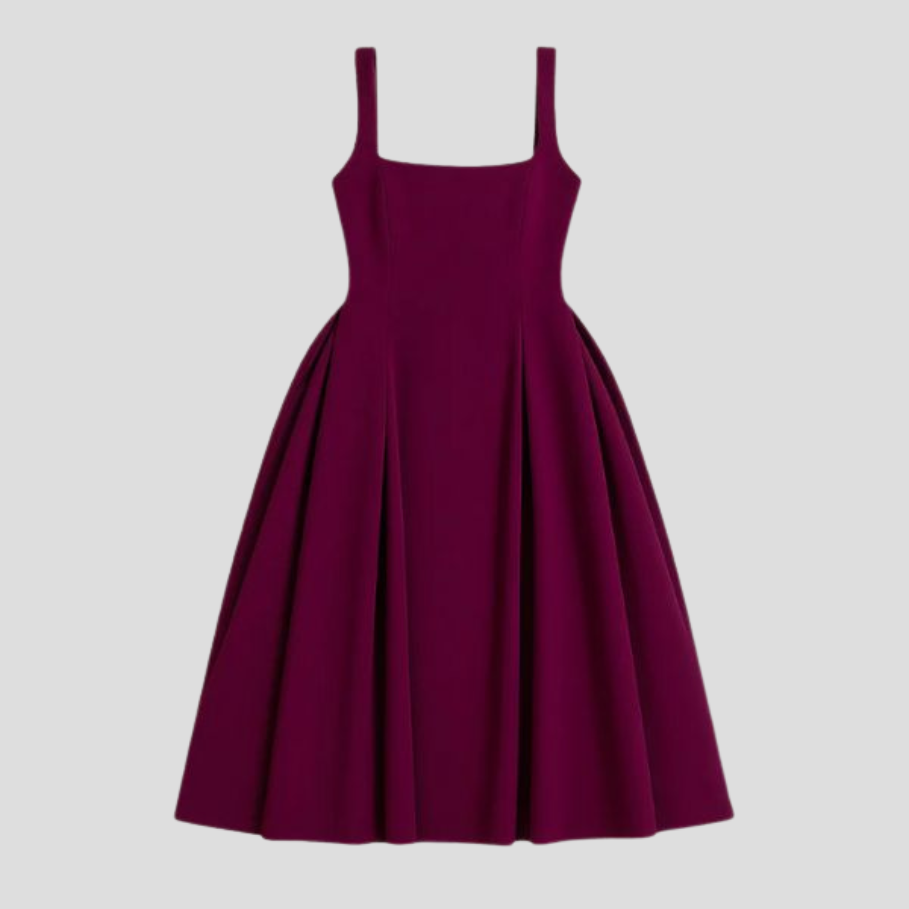 Women Midi Dress | Structured Waist Detail & Vertical Pleat Silhouette for Day Wear