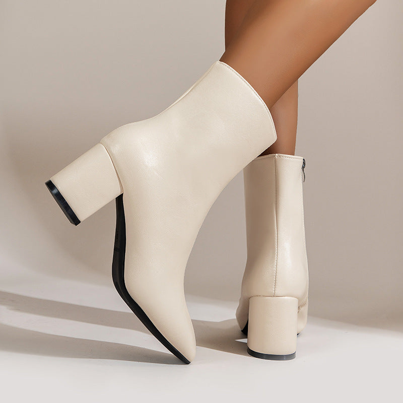 Women’s Ankle Boots with Block Heel | Fashion Ankle Boots | Side Zipper