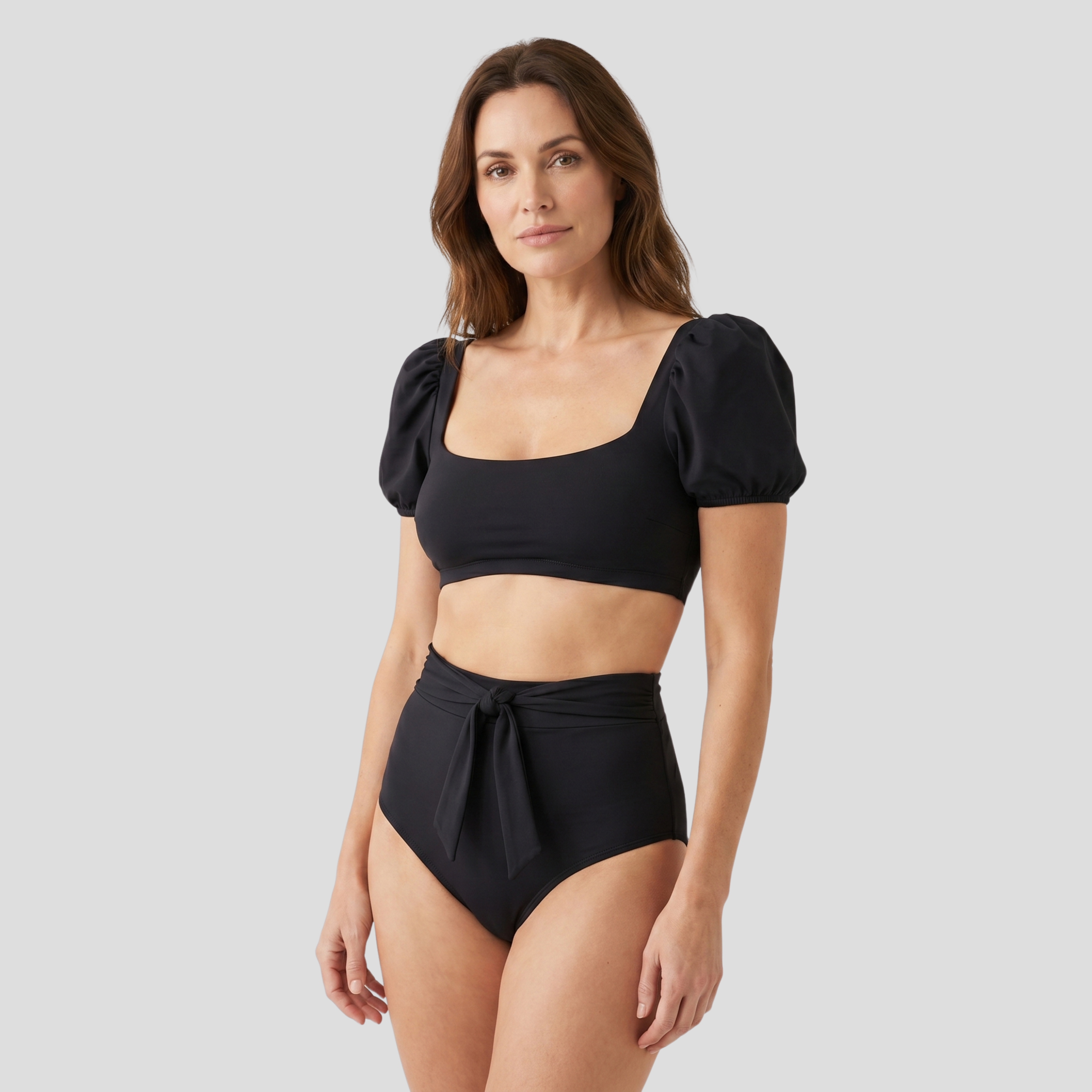 Women Bikini Set | Puff Sleeve Form & Waist-Tie Alignment for Swimwear