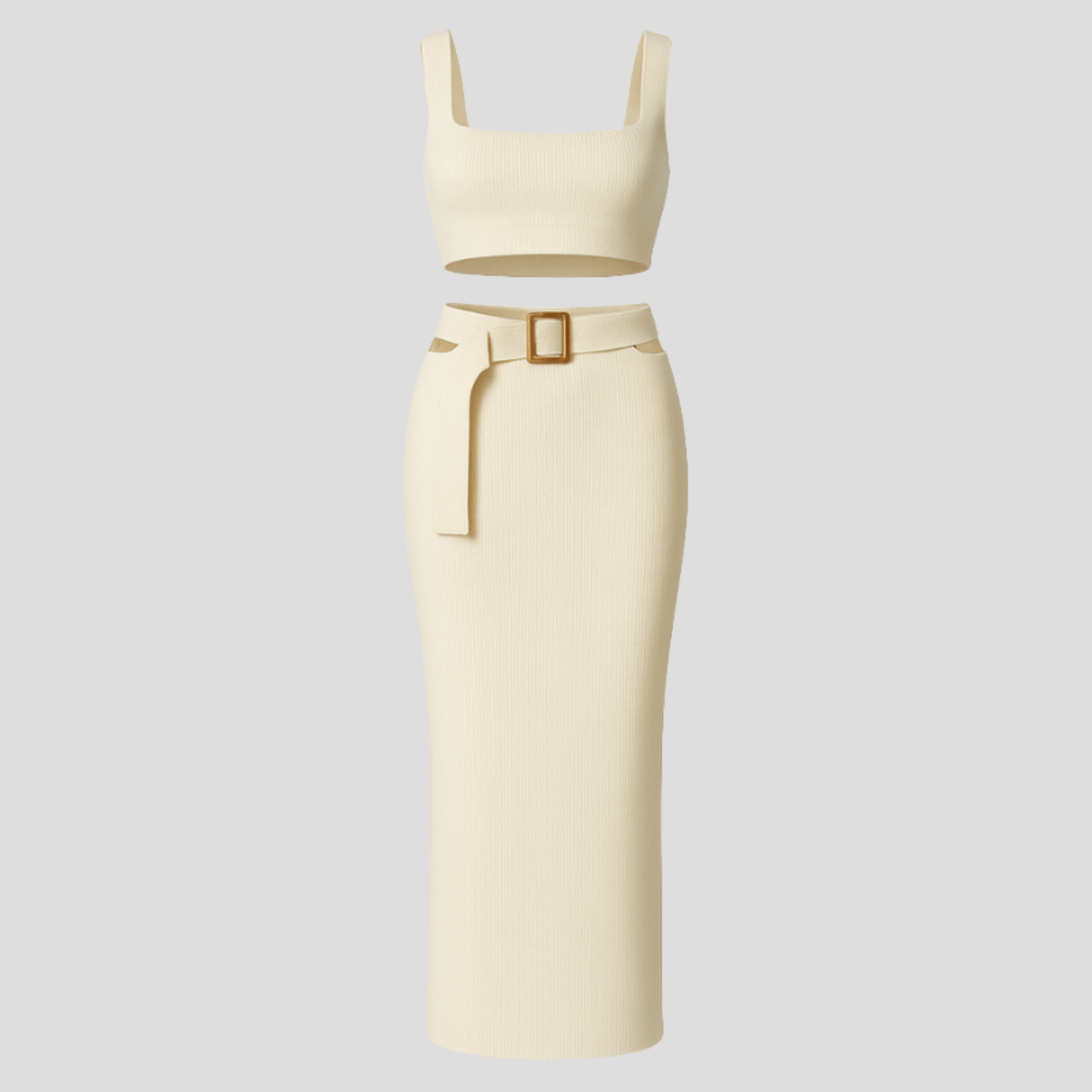 Women Two-Piece Set | Wide Strap Upper Form & High-Waist Skirt Alignment for Occasion Wear
