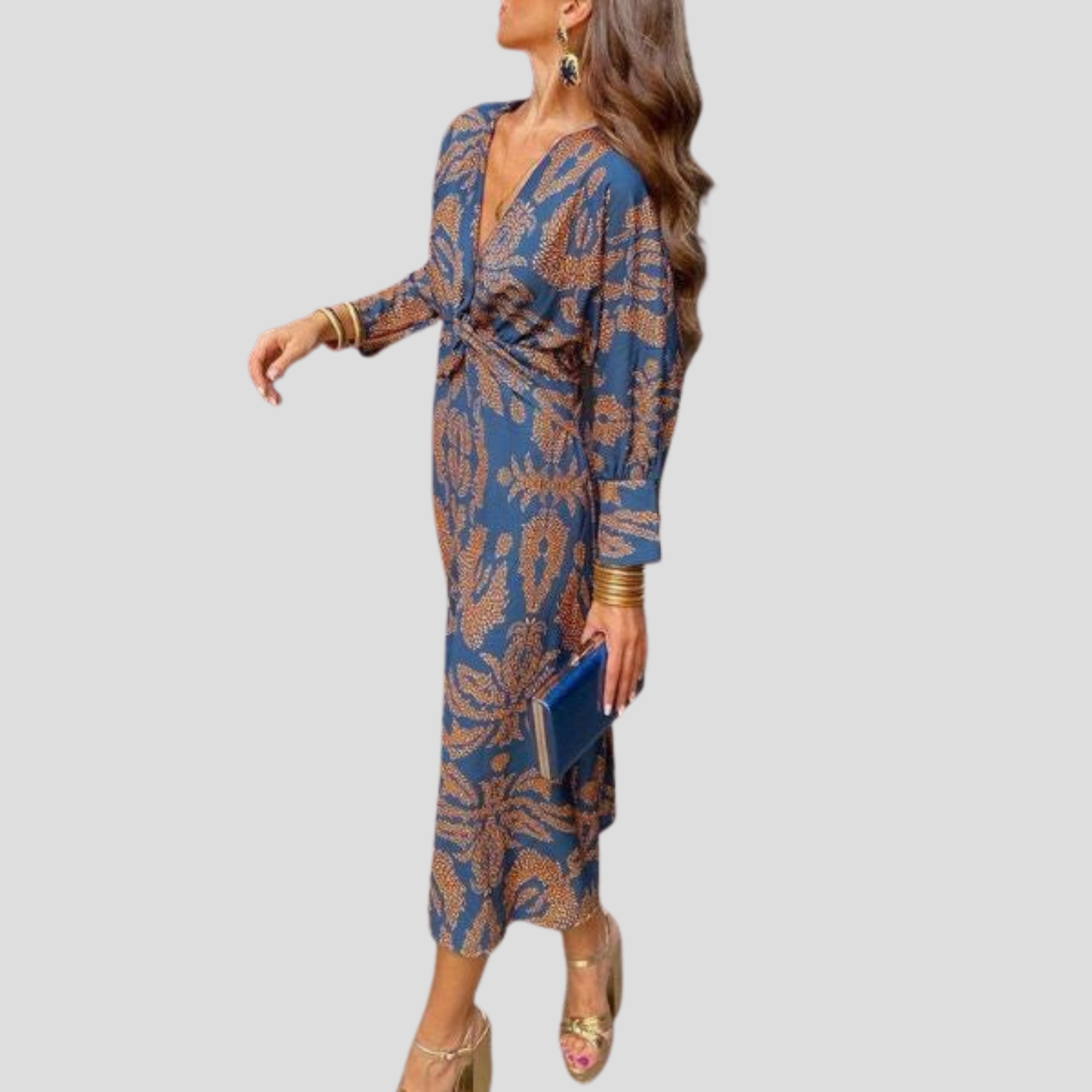 Women Midi Dress | Flowing Silhouette & Defined Waist Alignment for Daily Wear