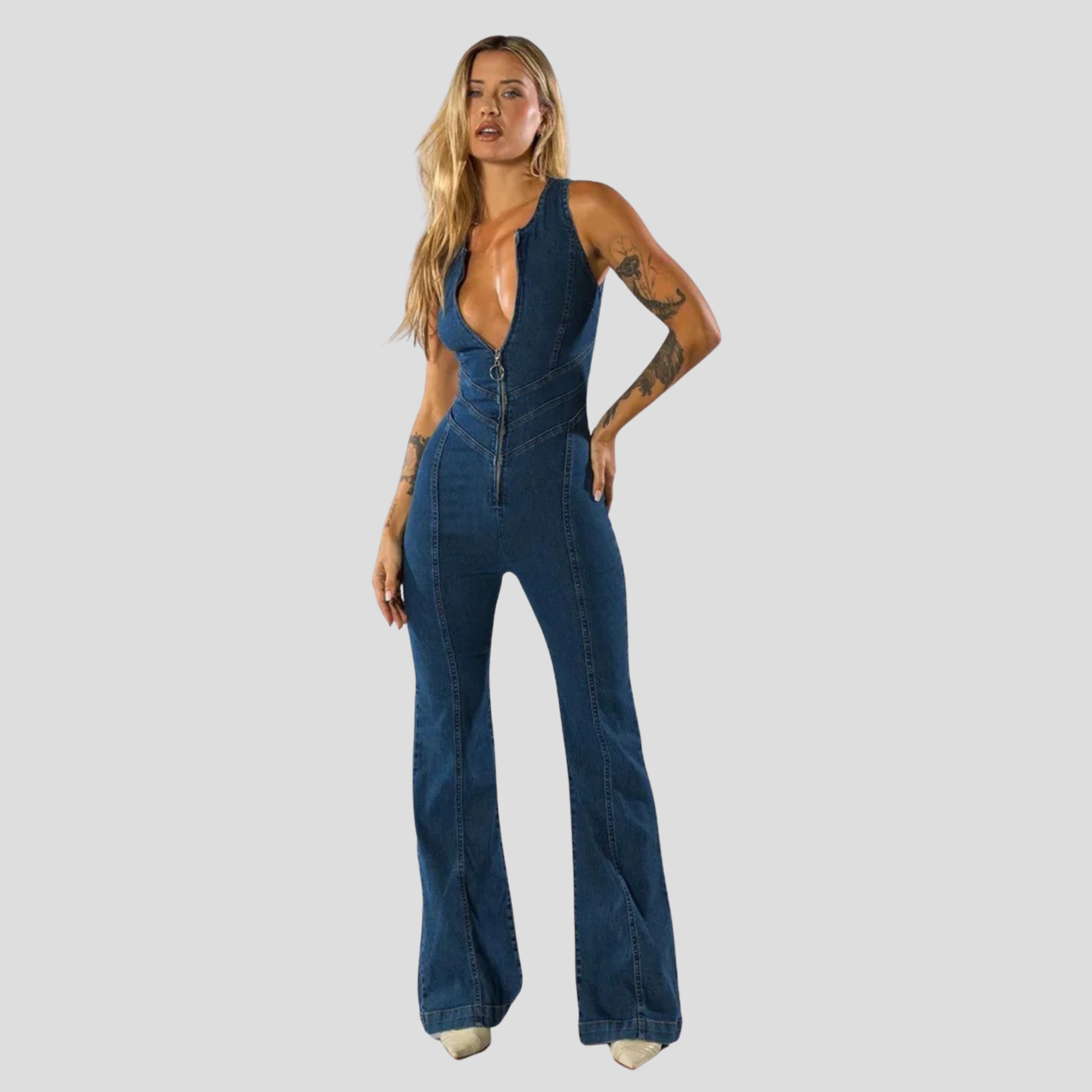 Women Jumpsuit | Plunge Neckline & Cutout Back Silhouette for Daily Wear