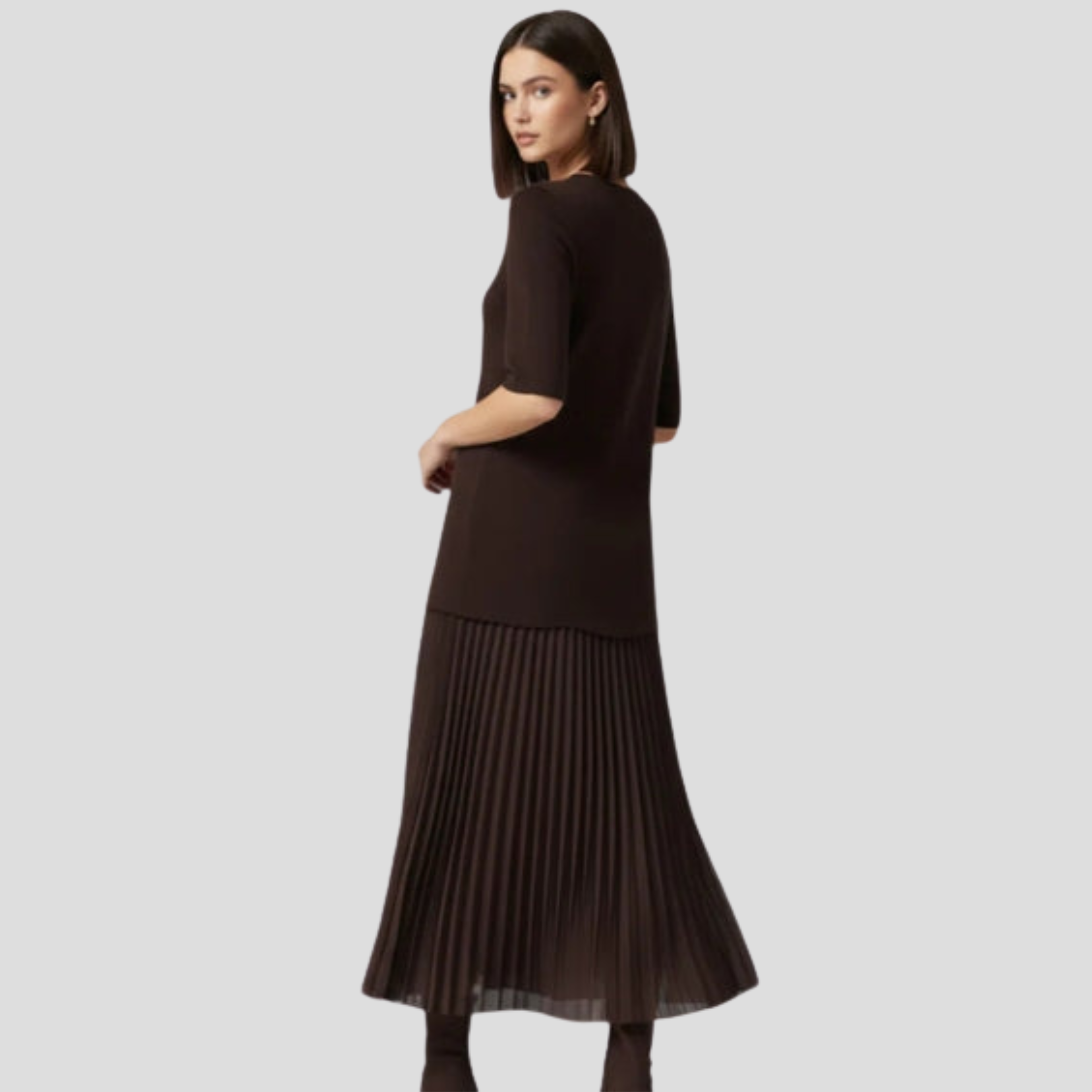 Women Pleated Dress | Defined Waist Structure & Vertical Pleat Silhouette for Daily Wear