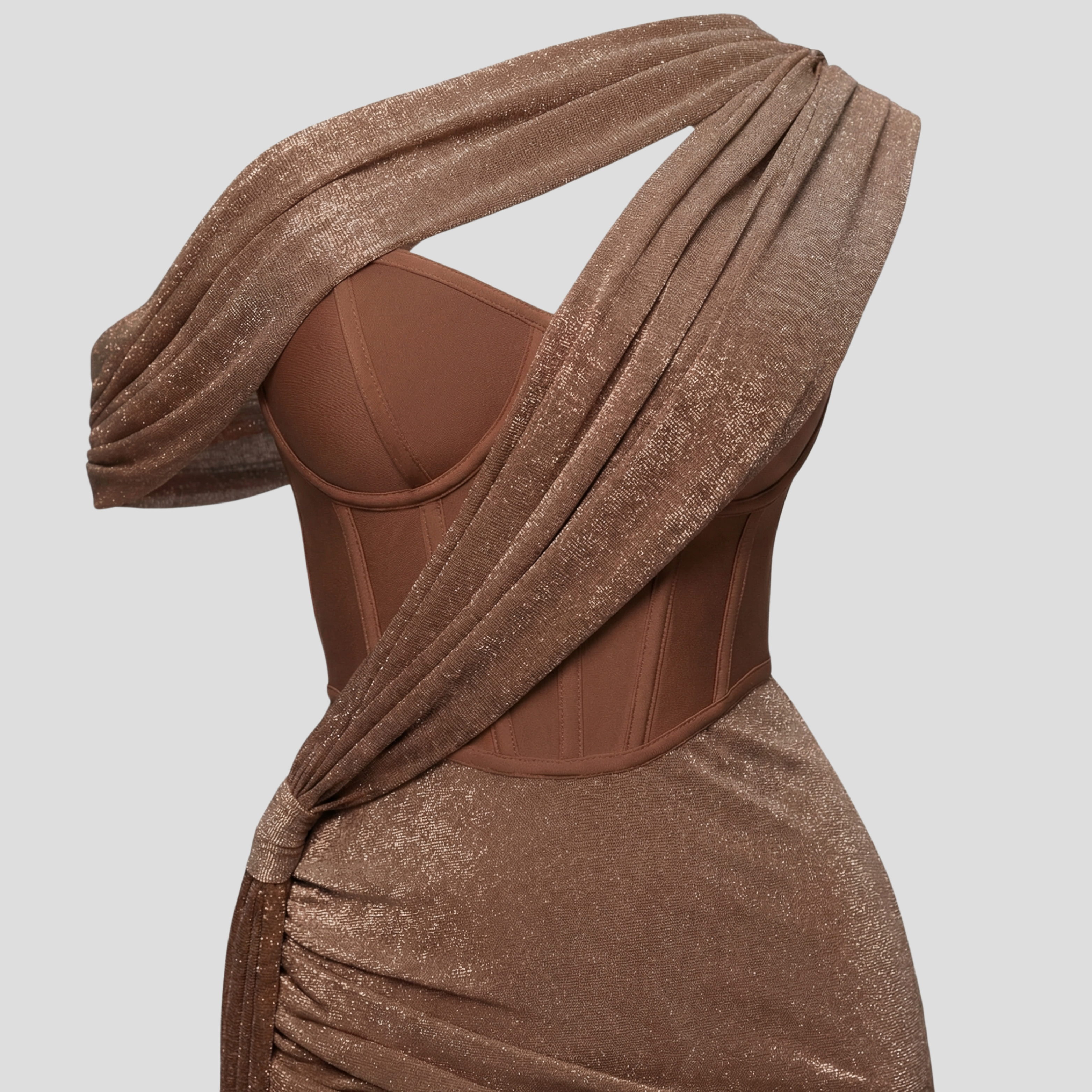 Women Maxi Dress | One-Shoulder Neckline & Draped Floor-Length Silhouette for Evening Wear